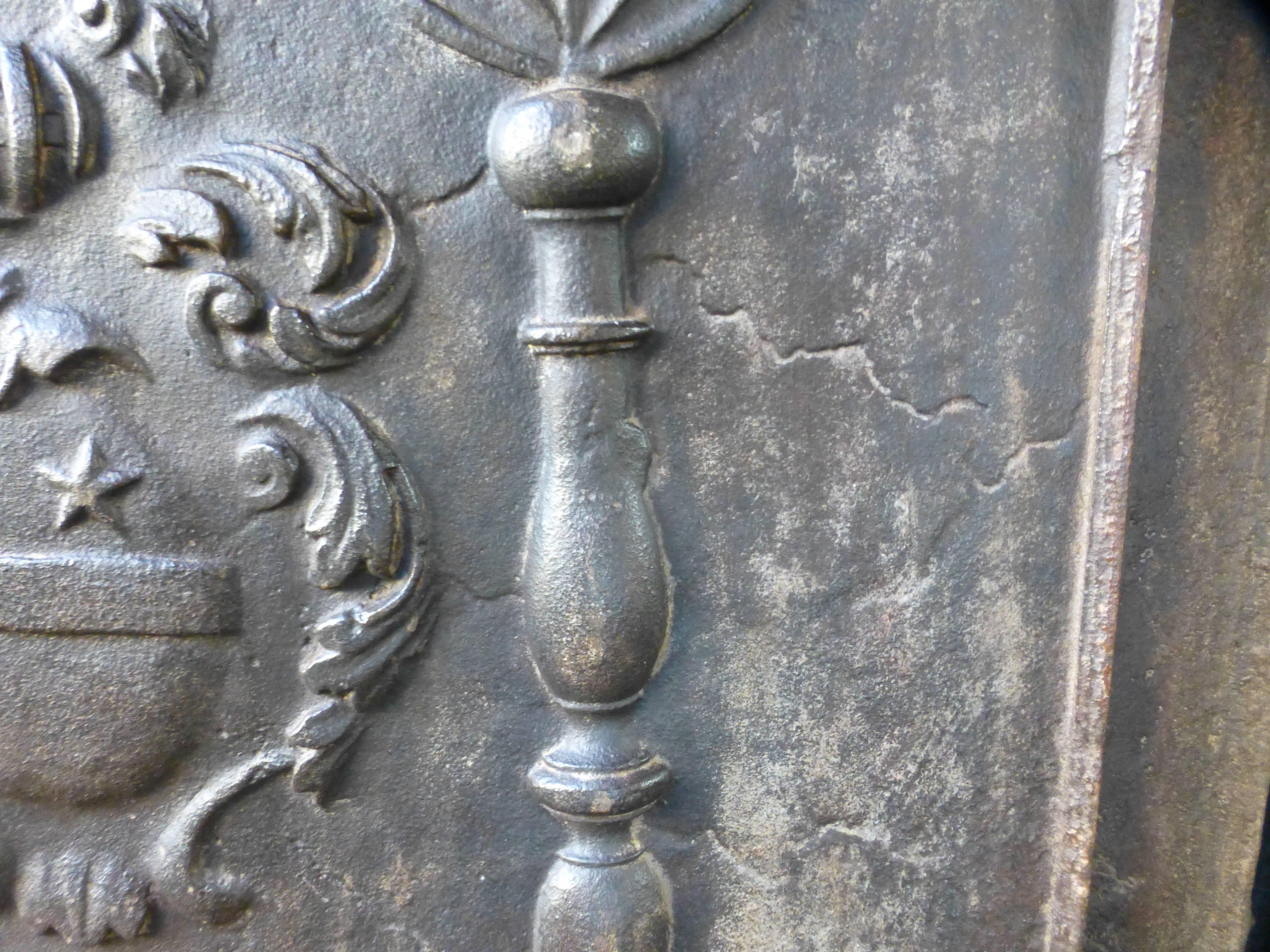 18th Century and Earlier 18th Century French Arms of France Fireback / Backsplash For Sale