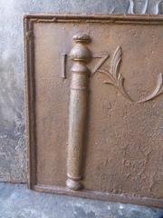 18th Century Fireback with Pillars and Decoration, Dated 1717