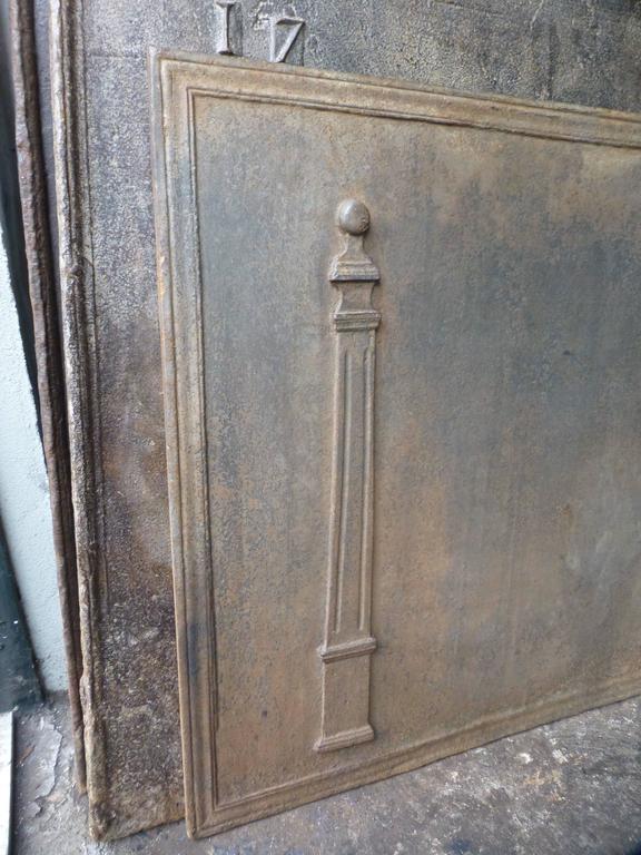 Antique Fireback with Pillars of Freedom at 1stDibs