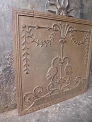 19th Century Fireback with Two Cranes