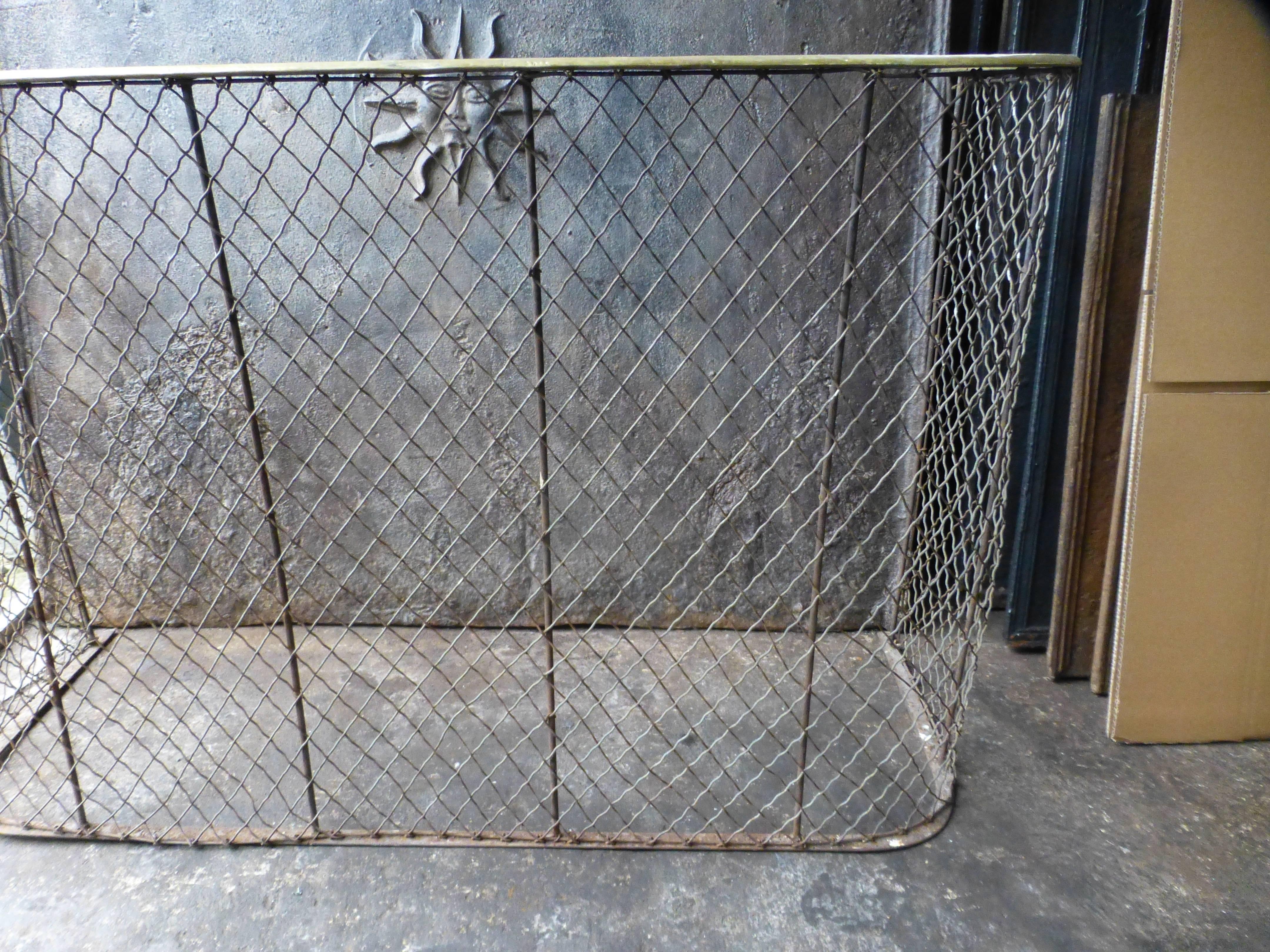Brass 19th Century Victorian Fireplace Guard or Fire Guard