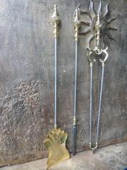 19th Century English Victorian Fireplace Tool Set or Fire Tools