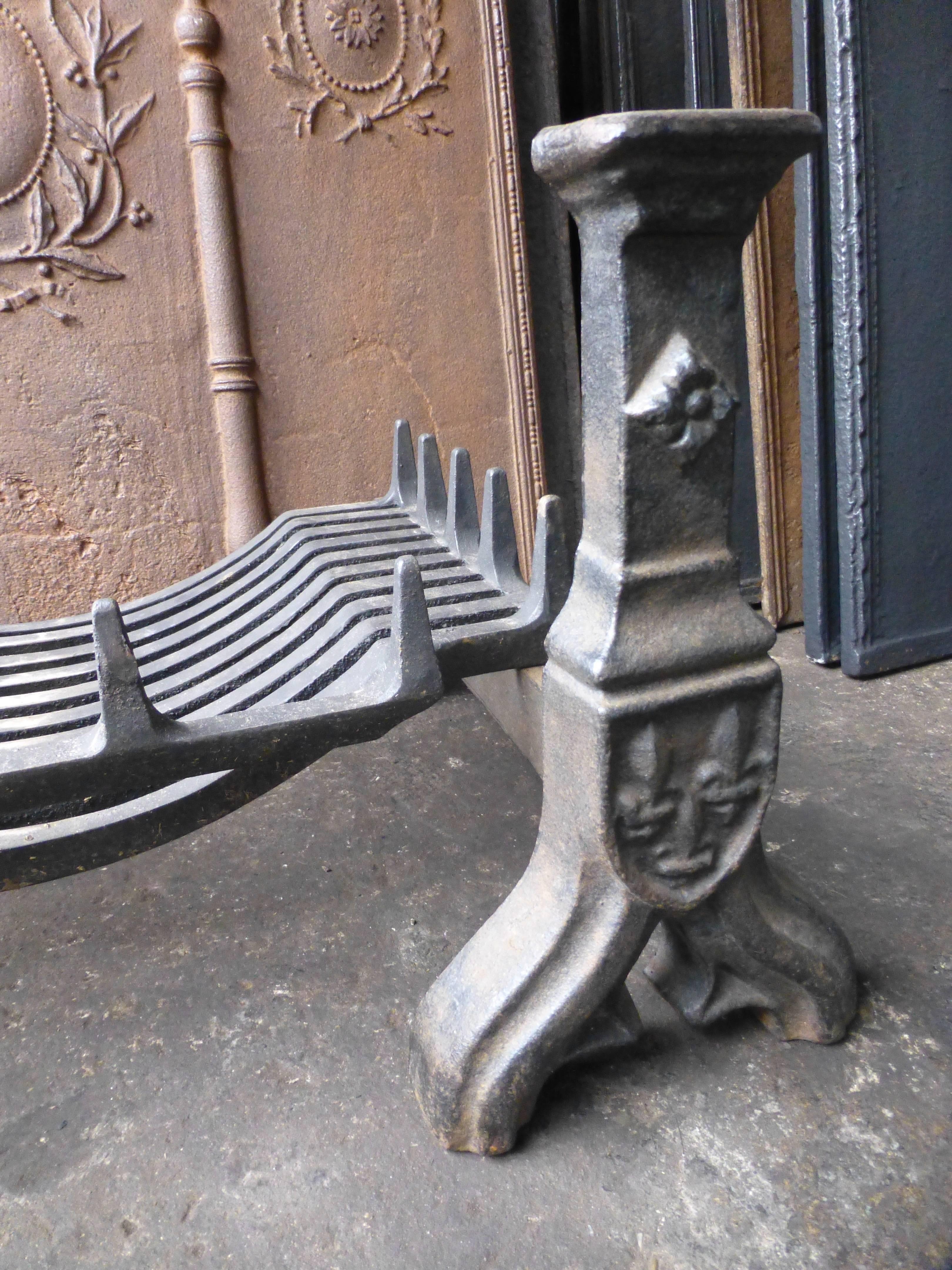 Iron 19th Century English Fireplace Grate or Fire Grate