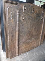 17th Century French Fireback Pillars of Hercules