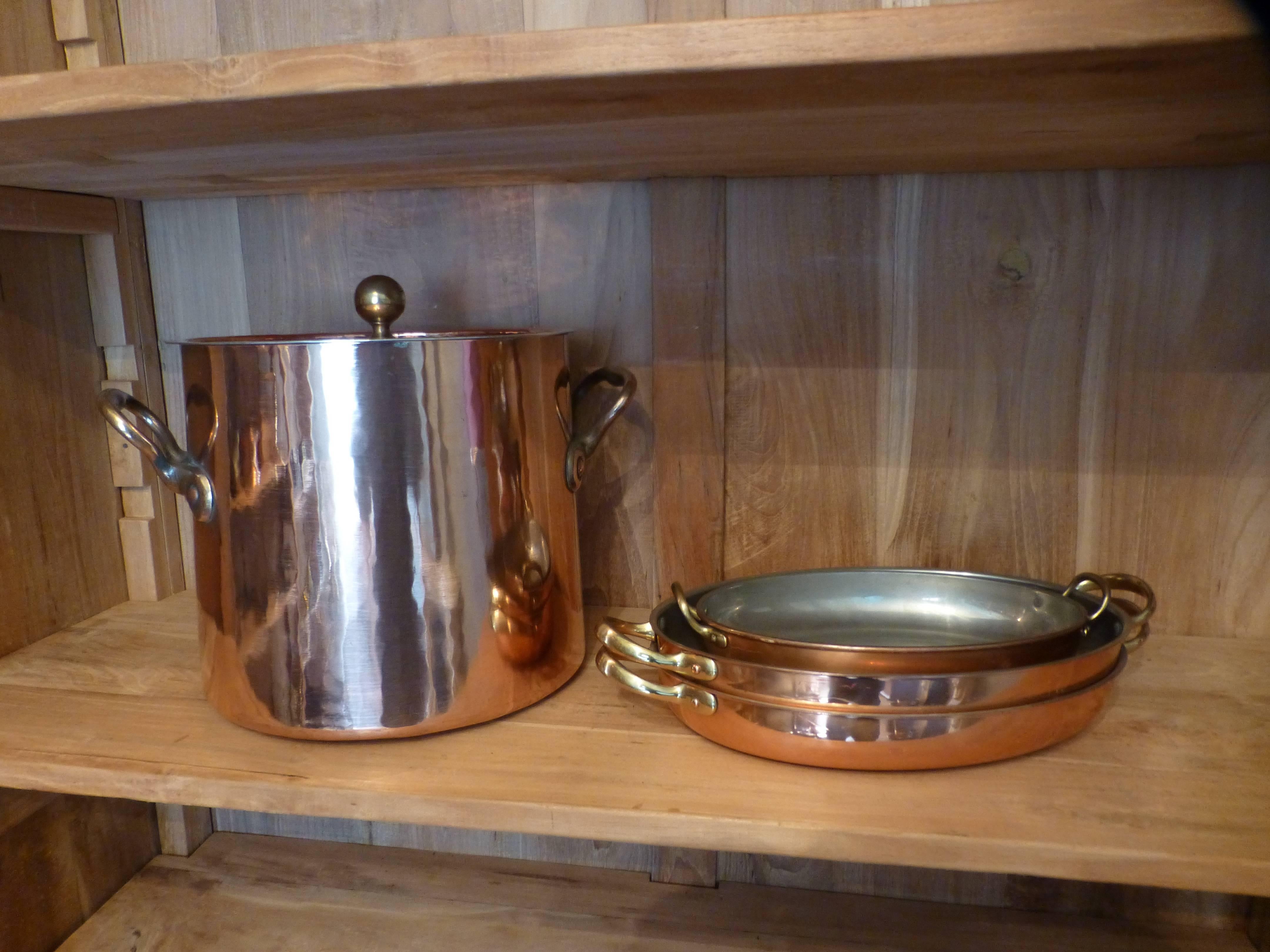 Tinned Set of Copper Stock Pot and Baking Pans 1