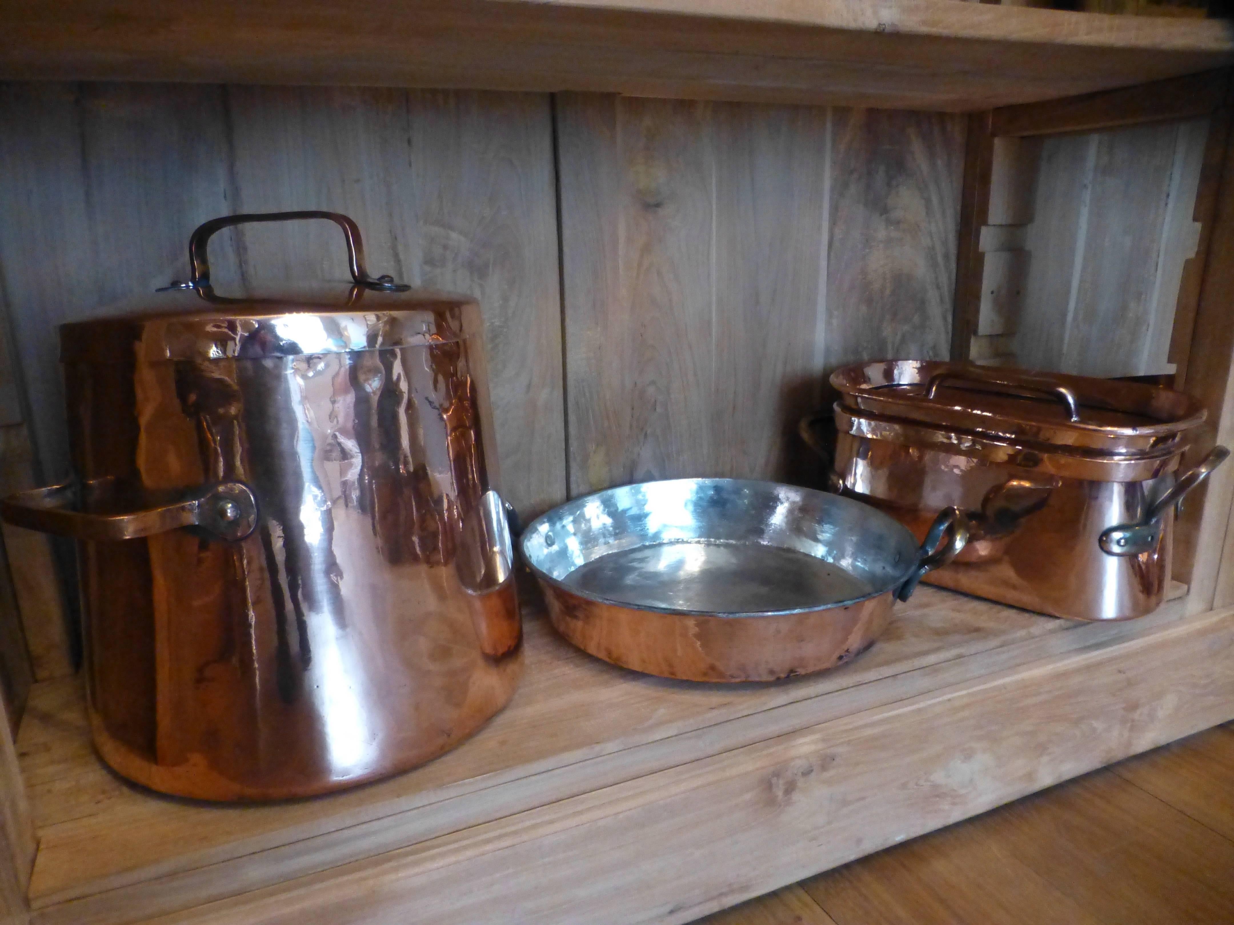 Antique, Re-Tinned Stock Pot and Stewing Pots 1