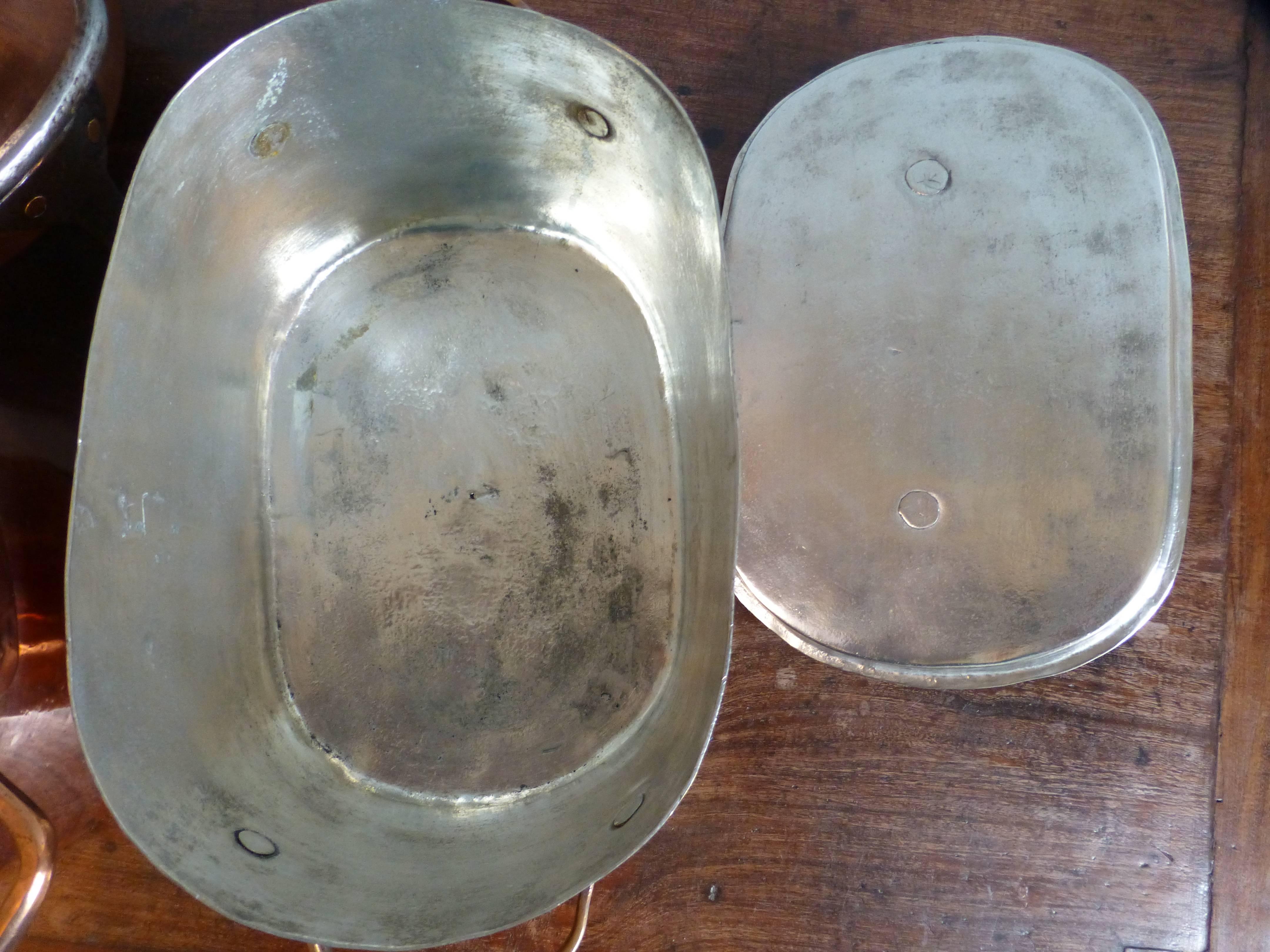 19th Century Decorative, Polished Set of Two Stock Pots and Stewing Pot