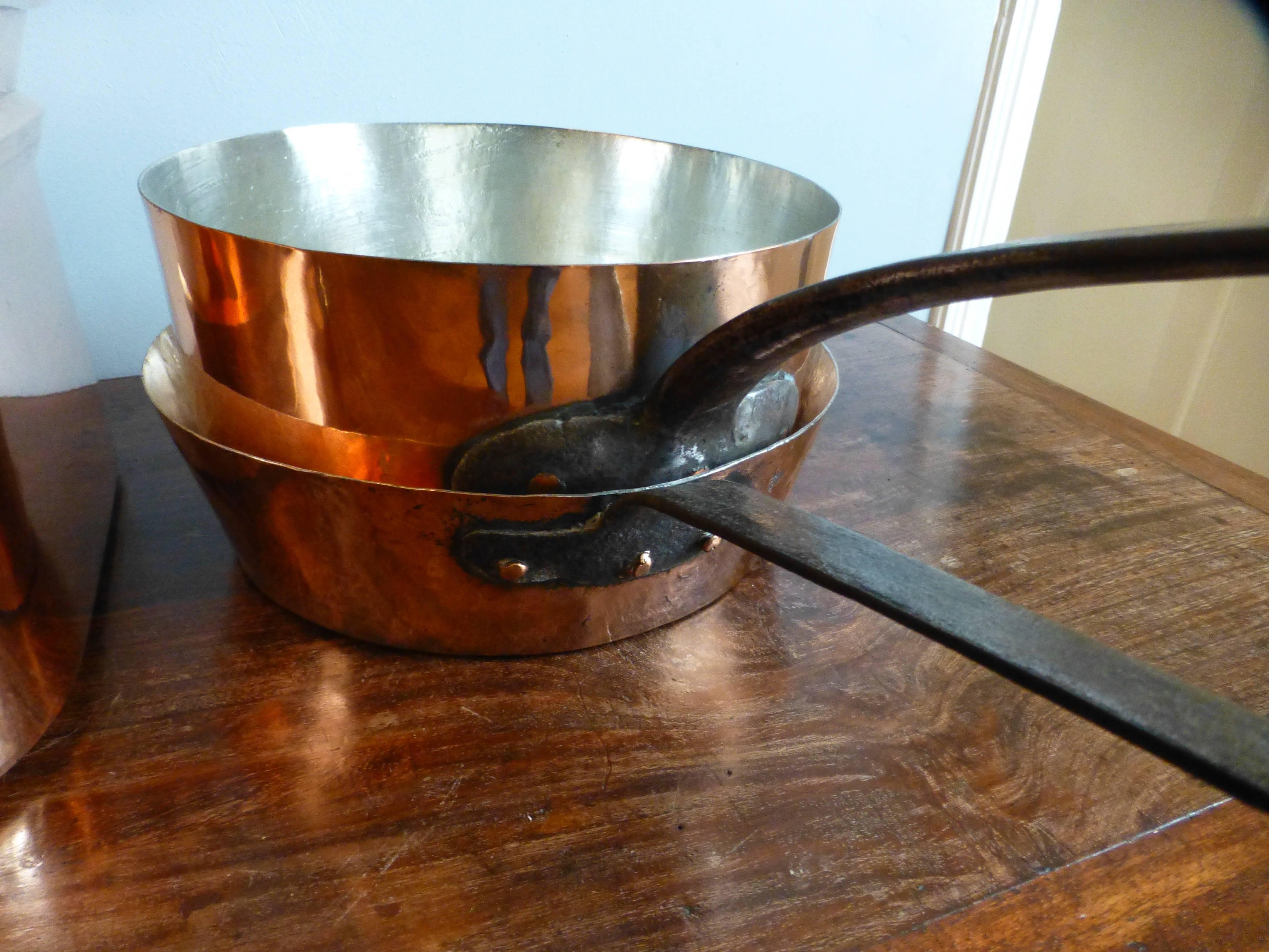 Magnificent Set of Re-Tinned Copper Pans, Pots 1