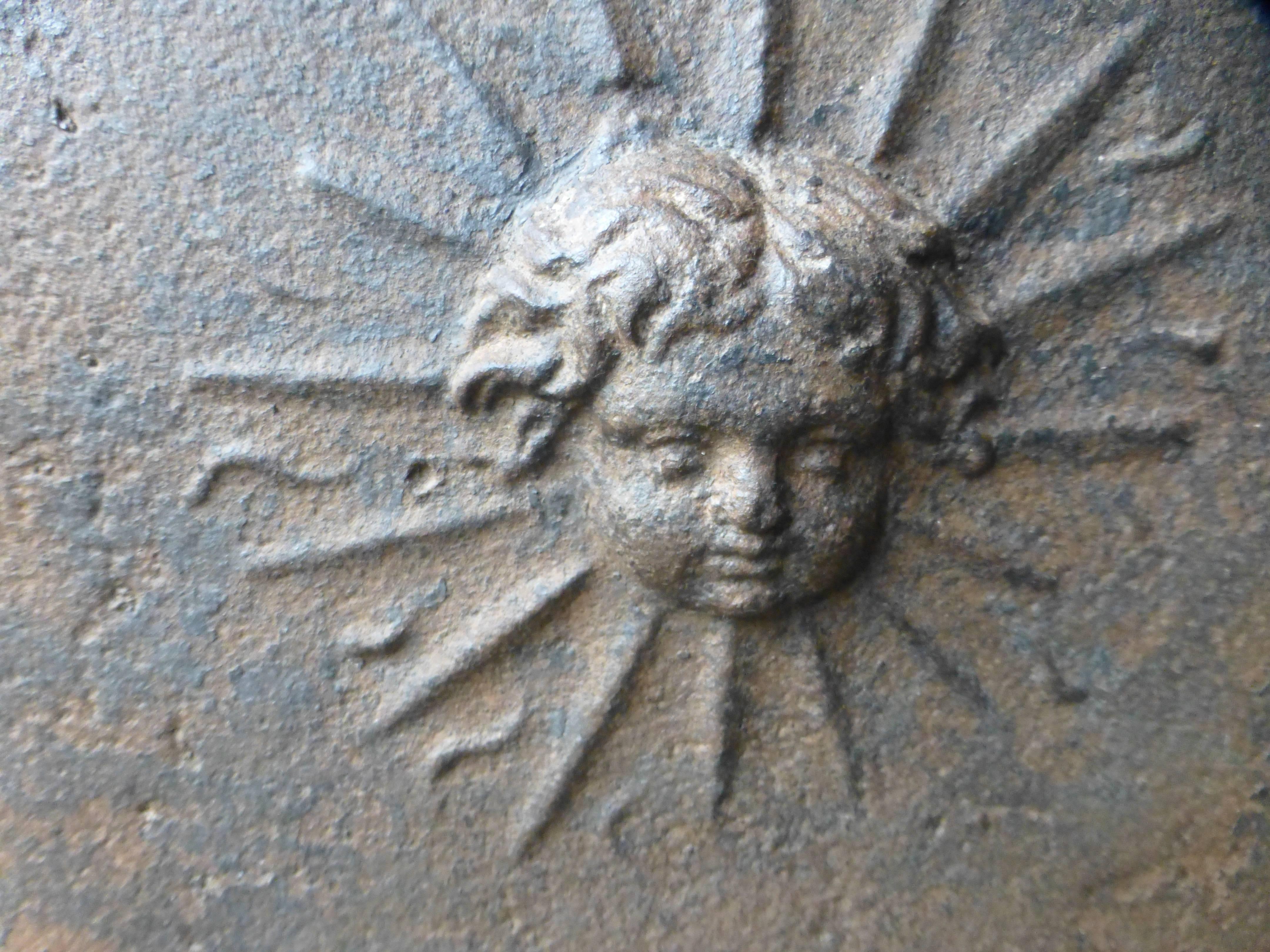 Cast 17th Century Pillars of Hercules with Sun Fireback