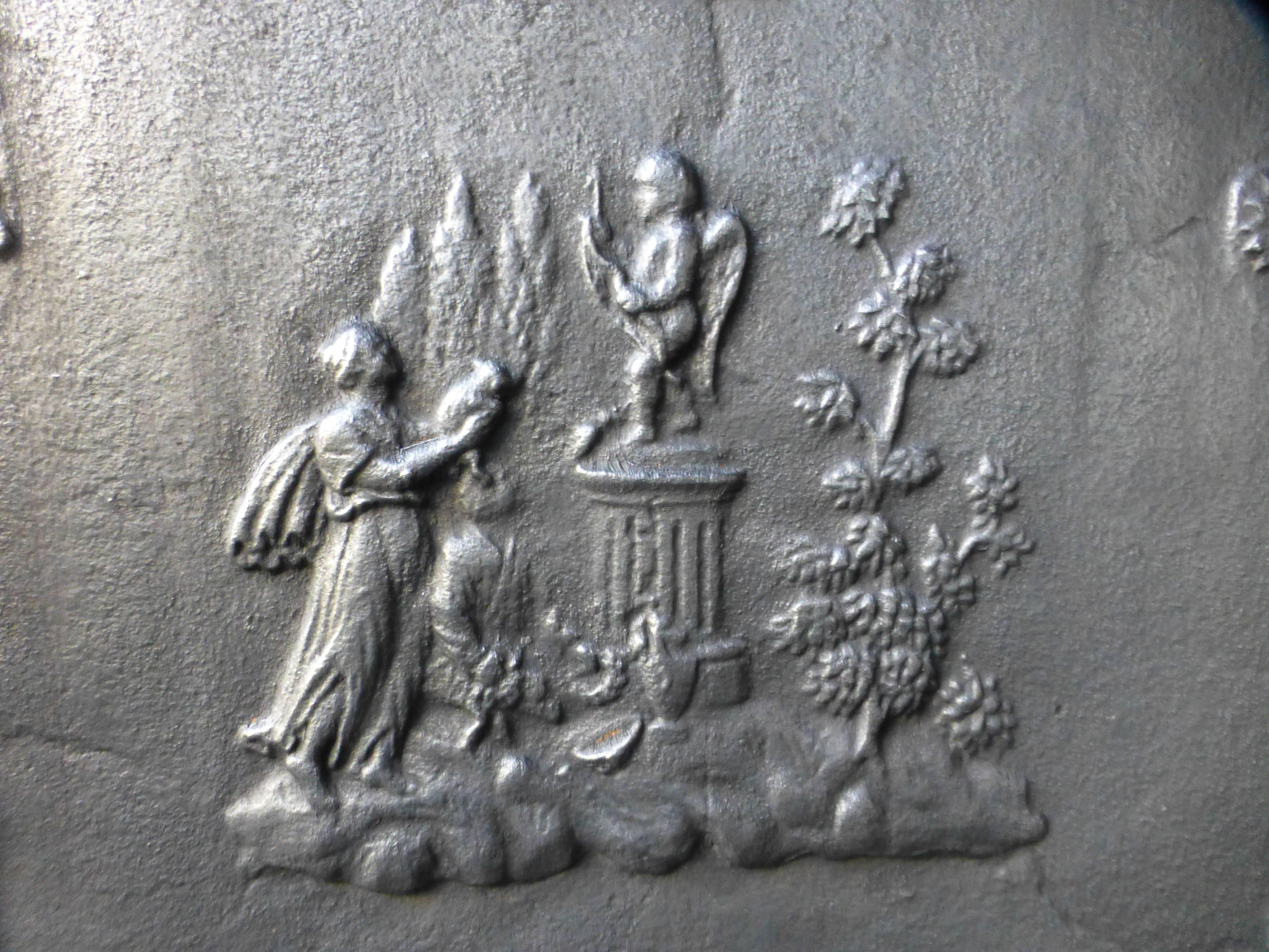 Large 19th Century Allegory of Love Fireback 1