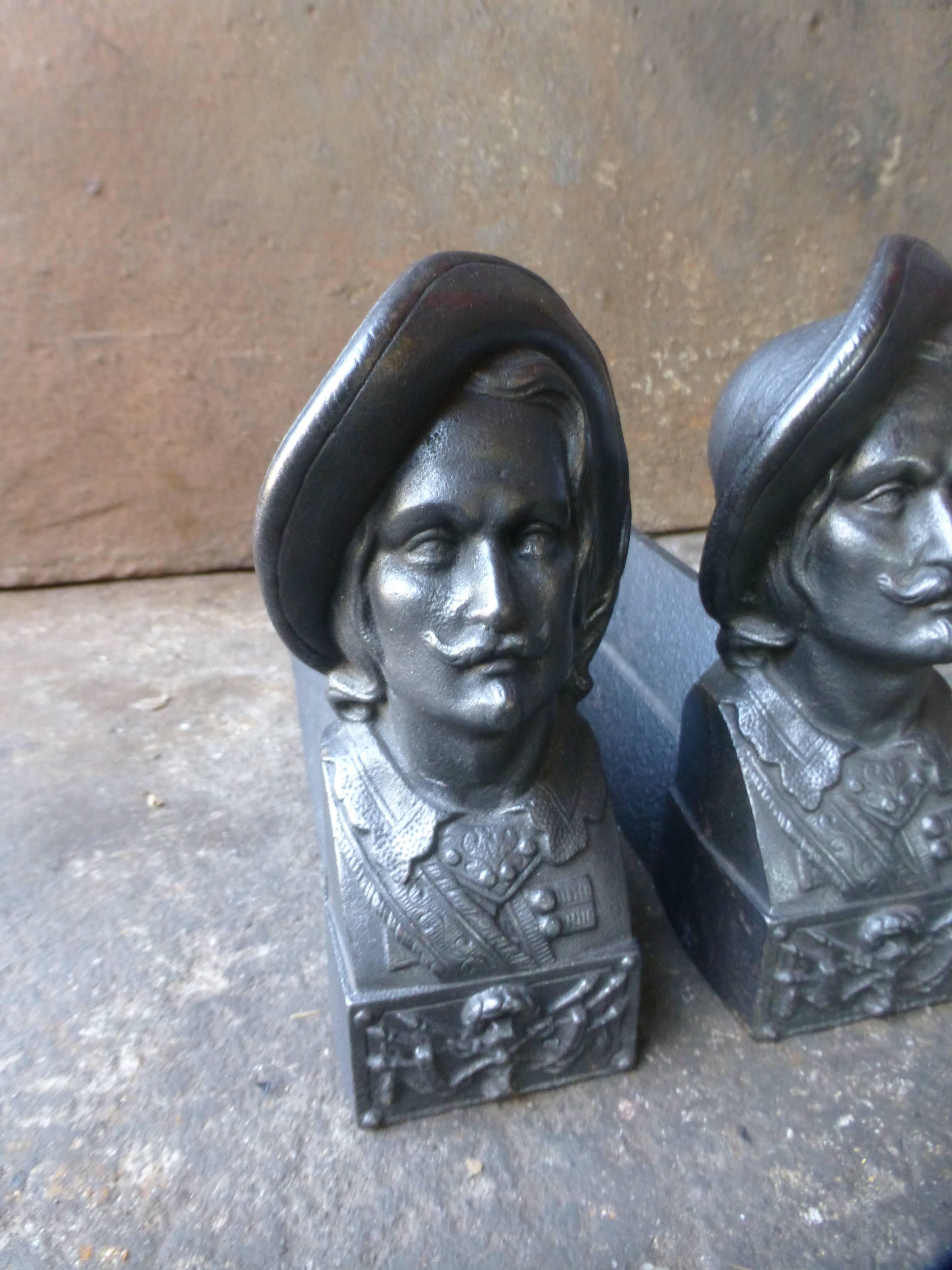 French D'Artagnan Andirons, Firedogs In Good Condition In Amerongen, NL