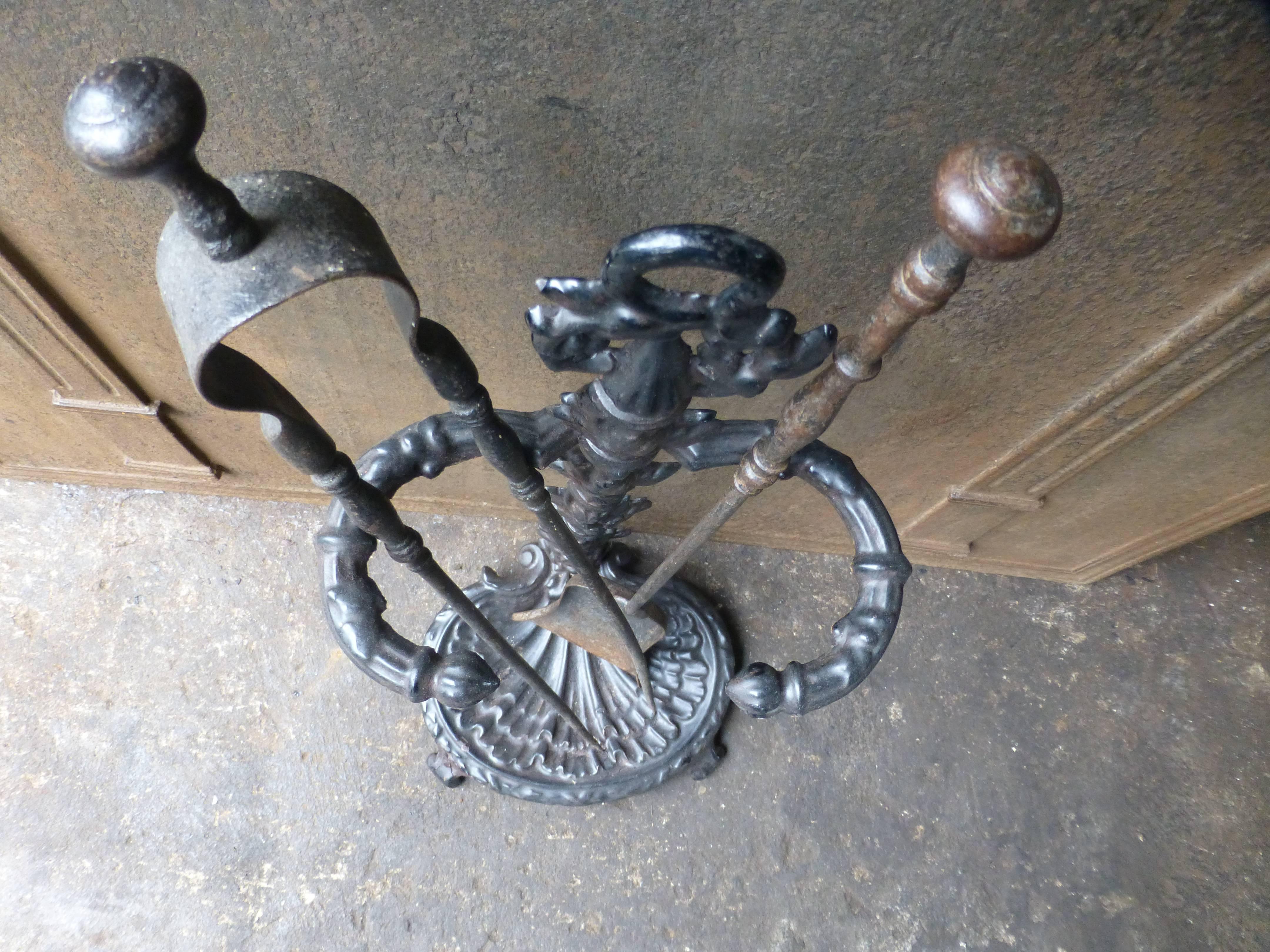 19th Century French Fireplace Tools or Companion Set 3
