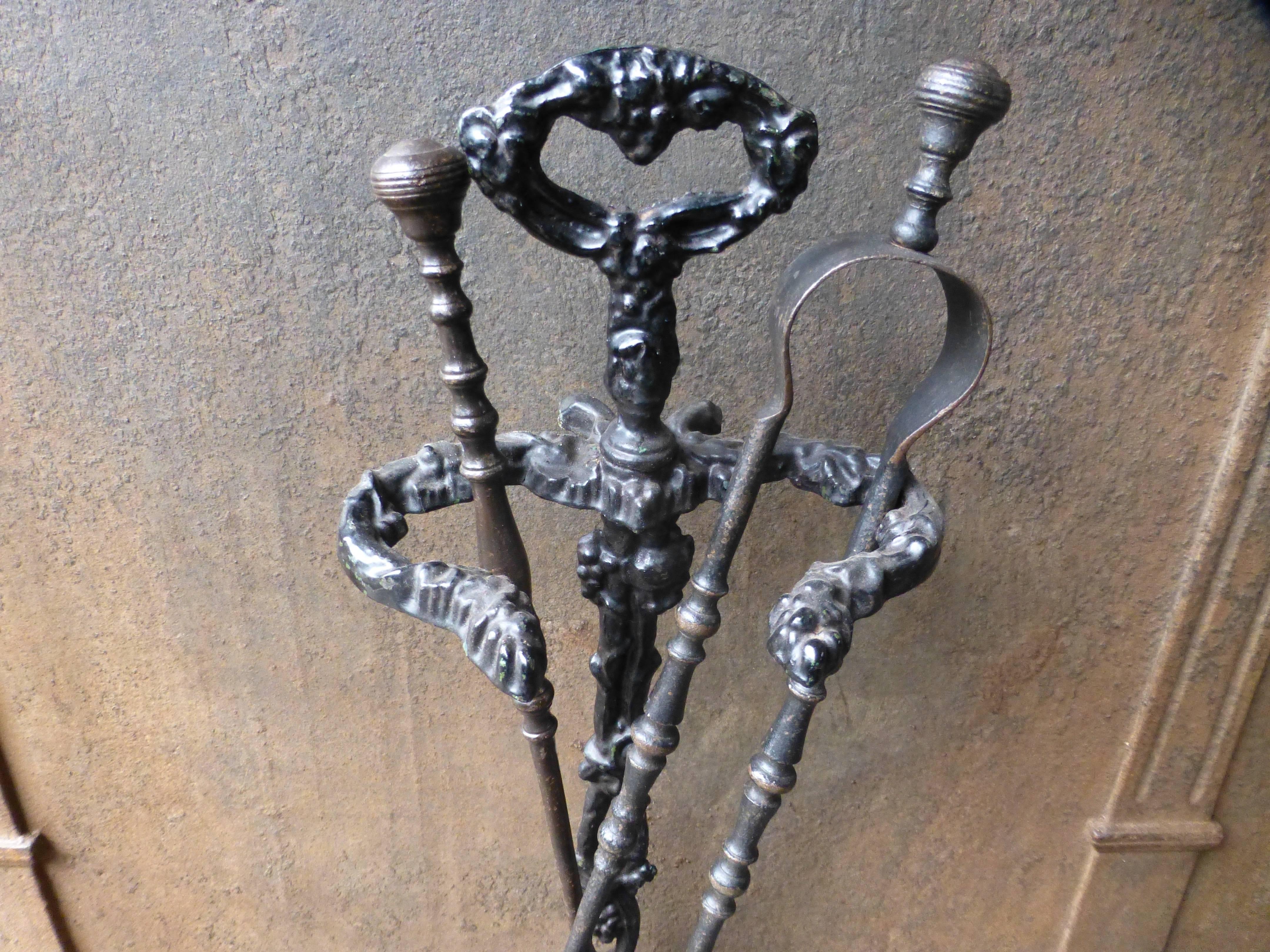 19th Century French Fireplace Tools or Companion Set 1