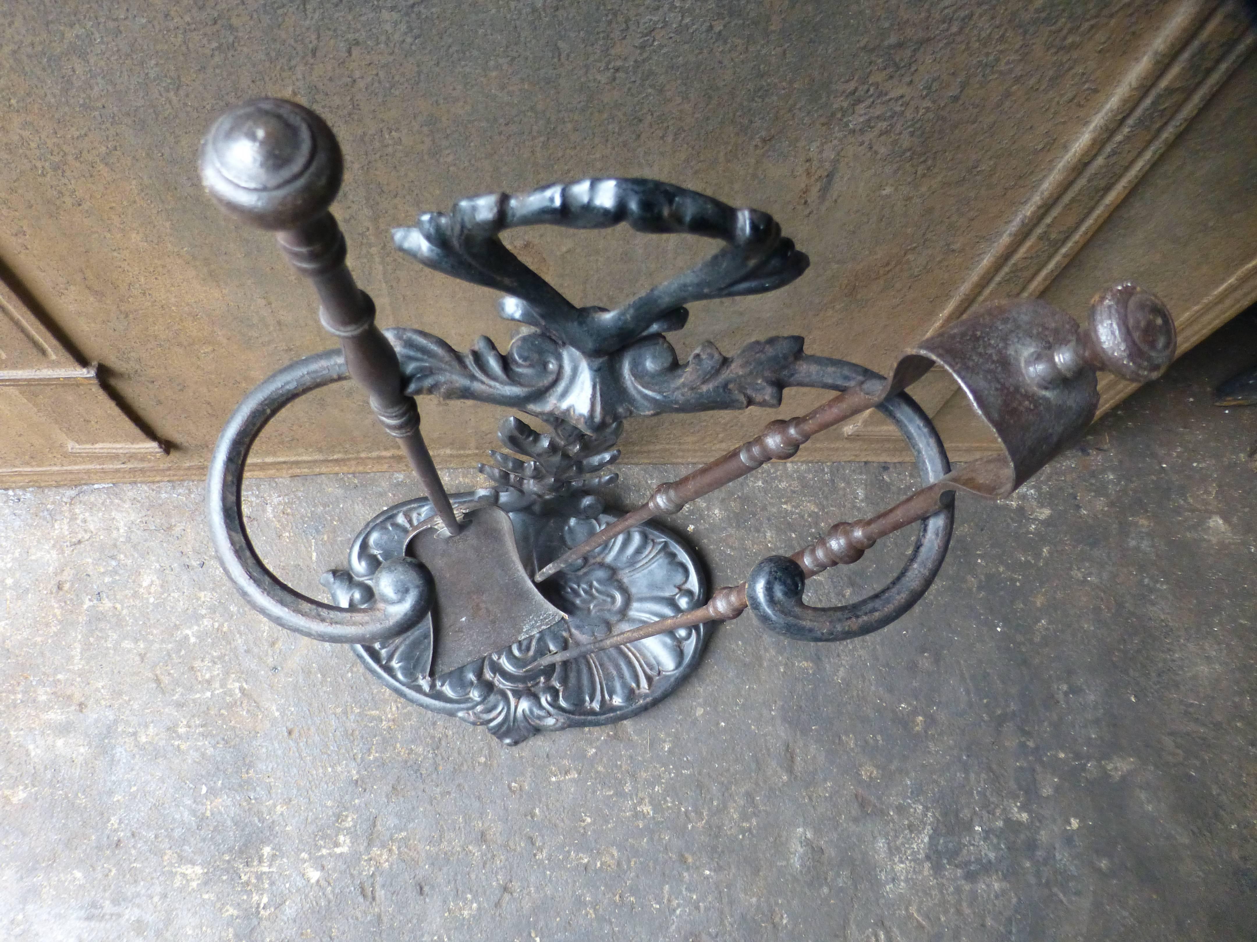 19th Century French Fireplace Tools or Companion Set 1
