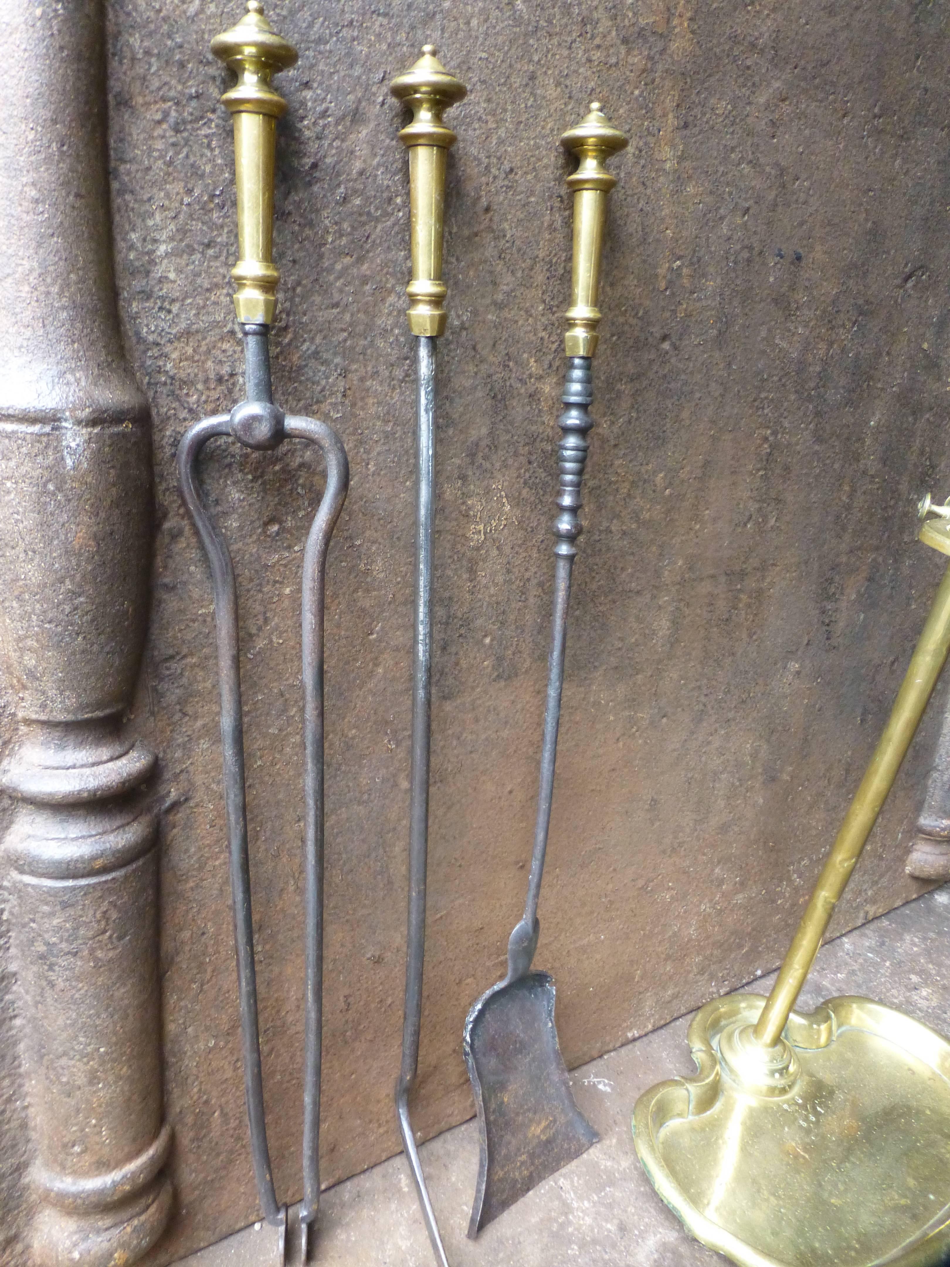 19th Century English Fireplace Tool Set or Companion Set In Good Condition In Amerongen, NL