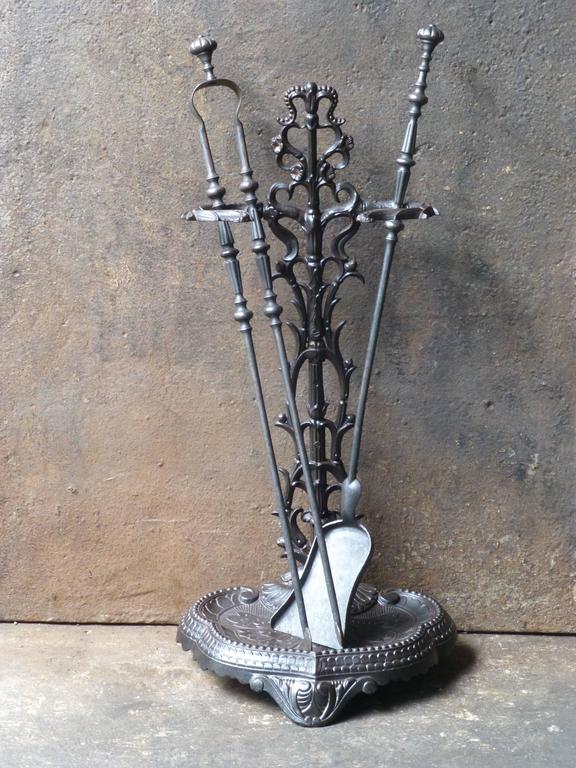 19th Century French Fireplace Tools Companion Set For Sale At