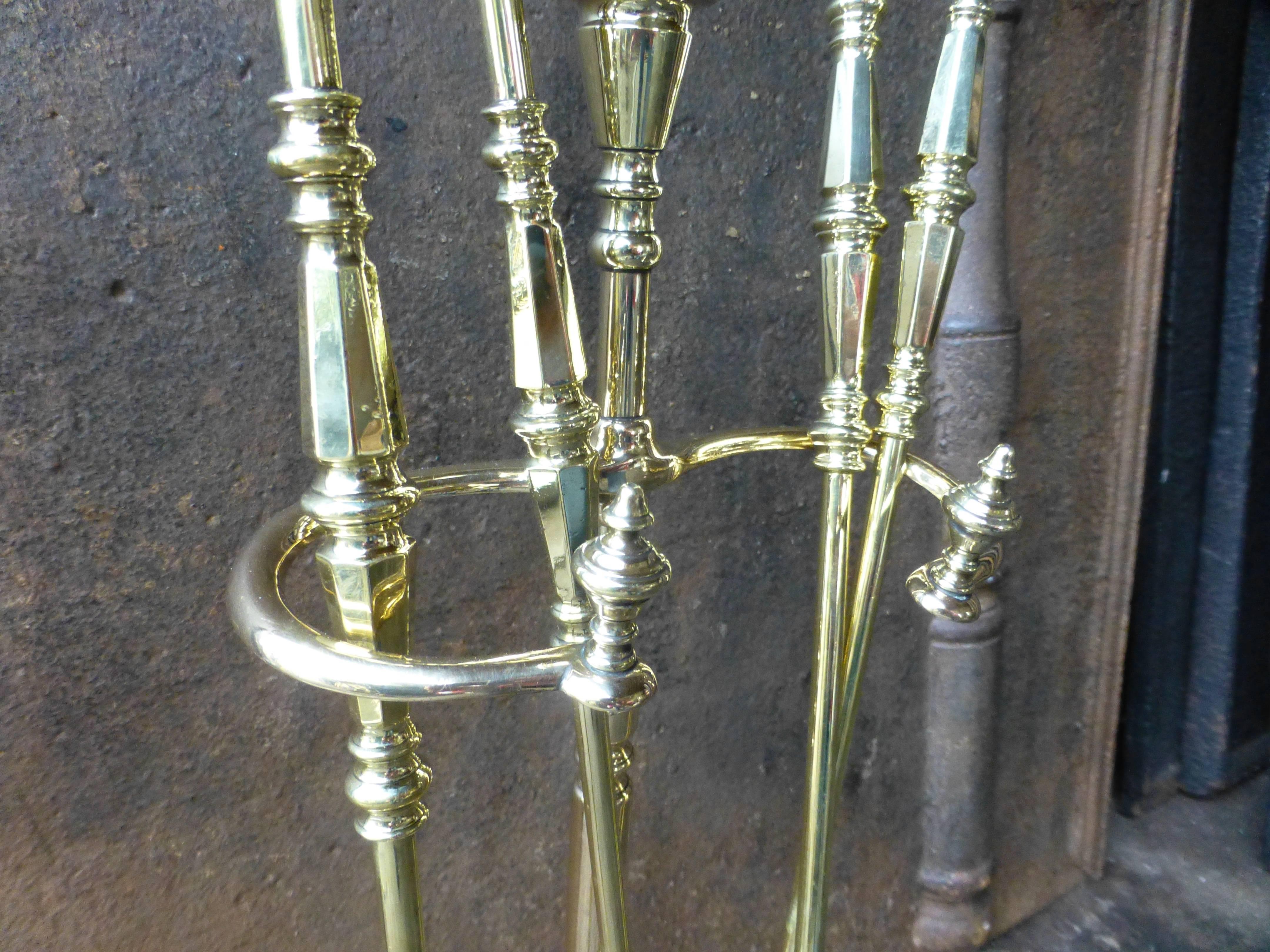 19th Century French Fireplace Tools, Fireside Companion Set In Good Condition In Amerongen, NL