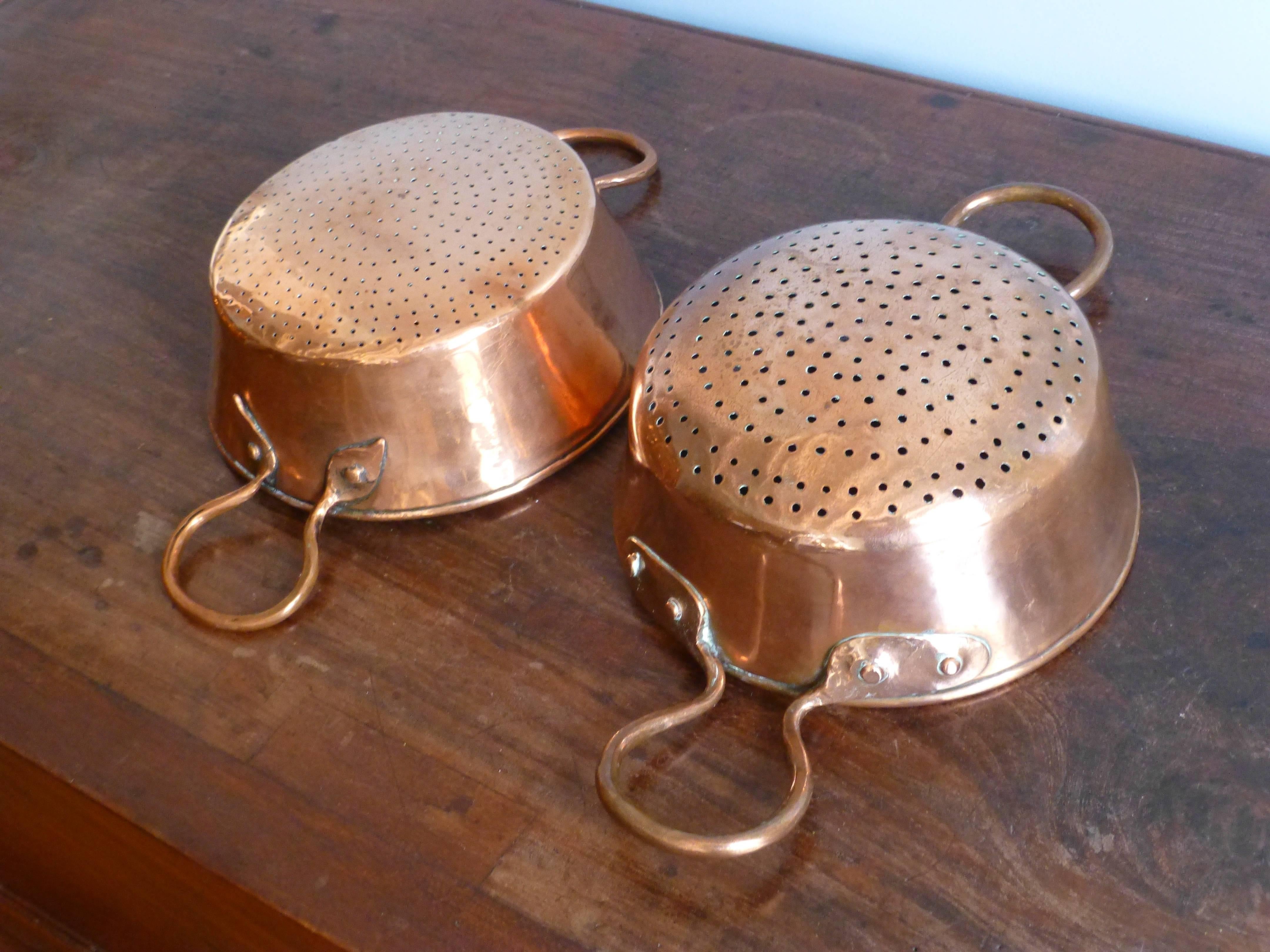 French 18th Century Dutch Copper Colanders