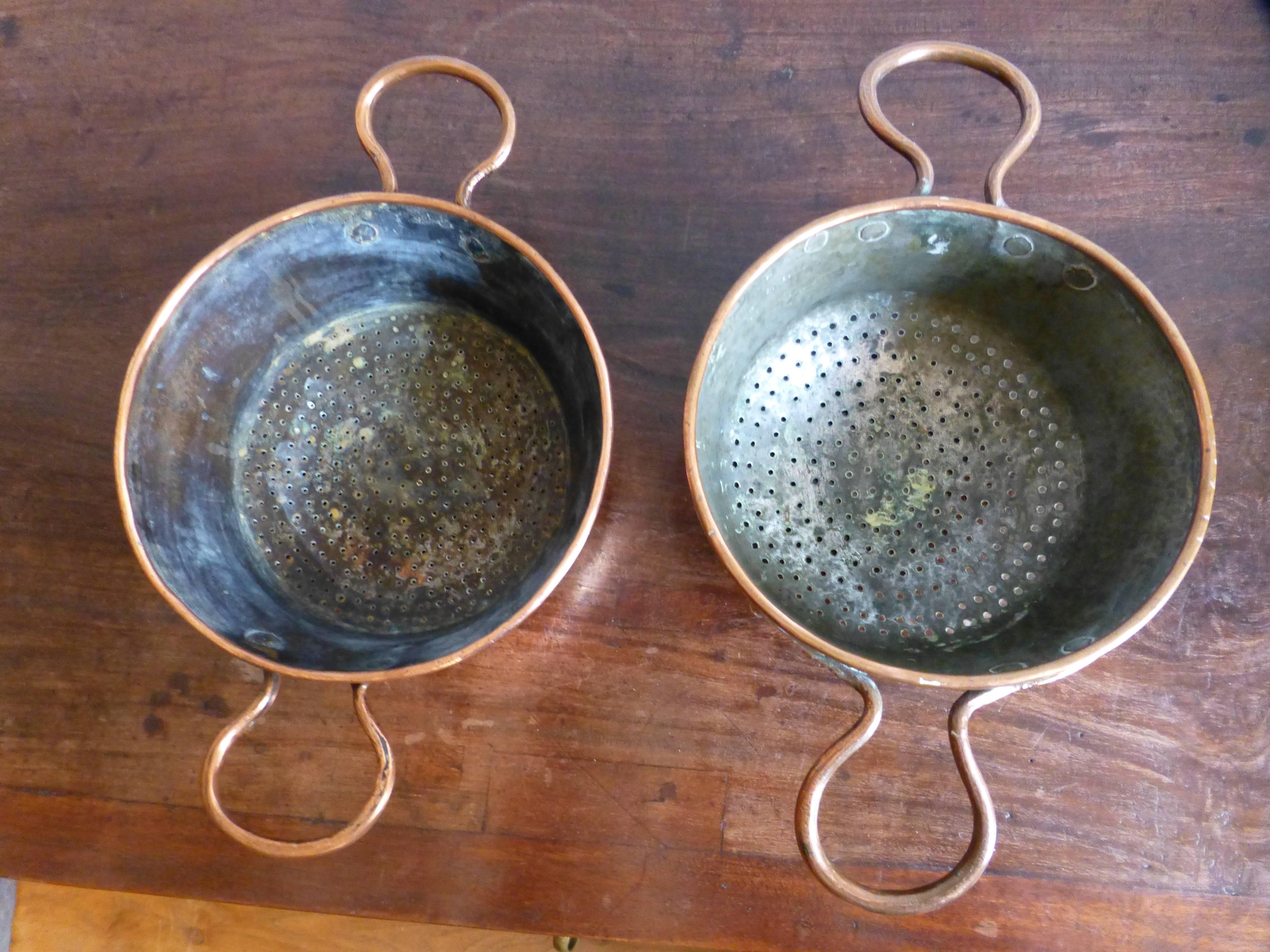 18th Century and Earlier 18th Century Dutch Copper Colanders