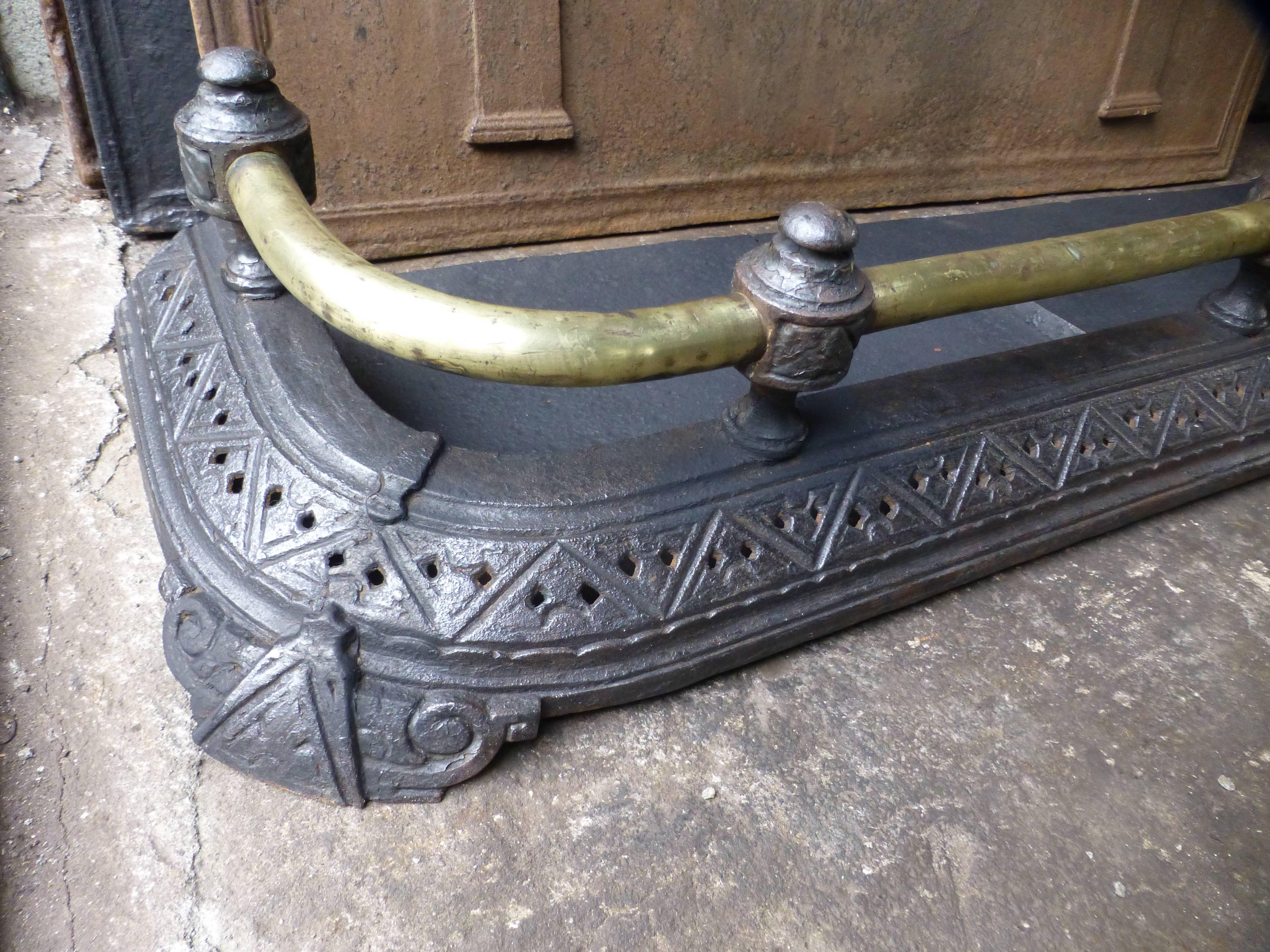 Cast 19th Century English Fireplace Fender For Sale