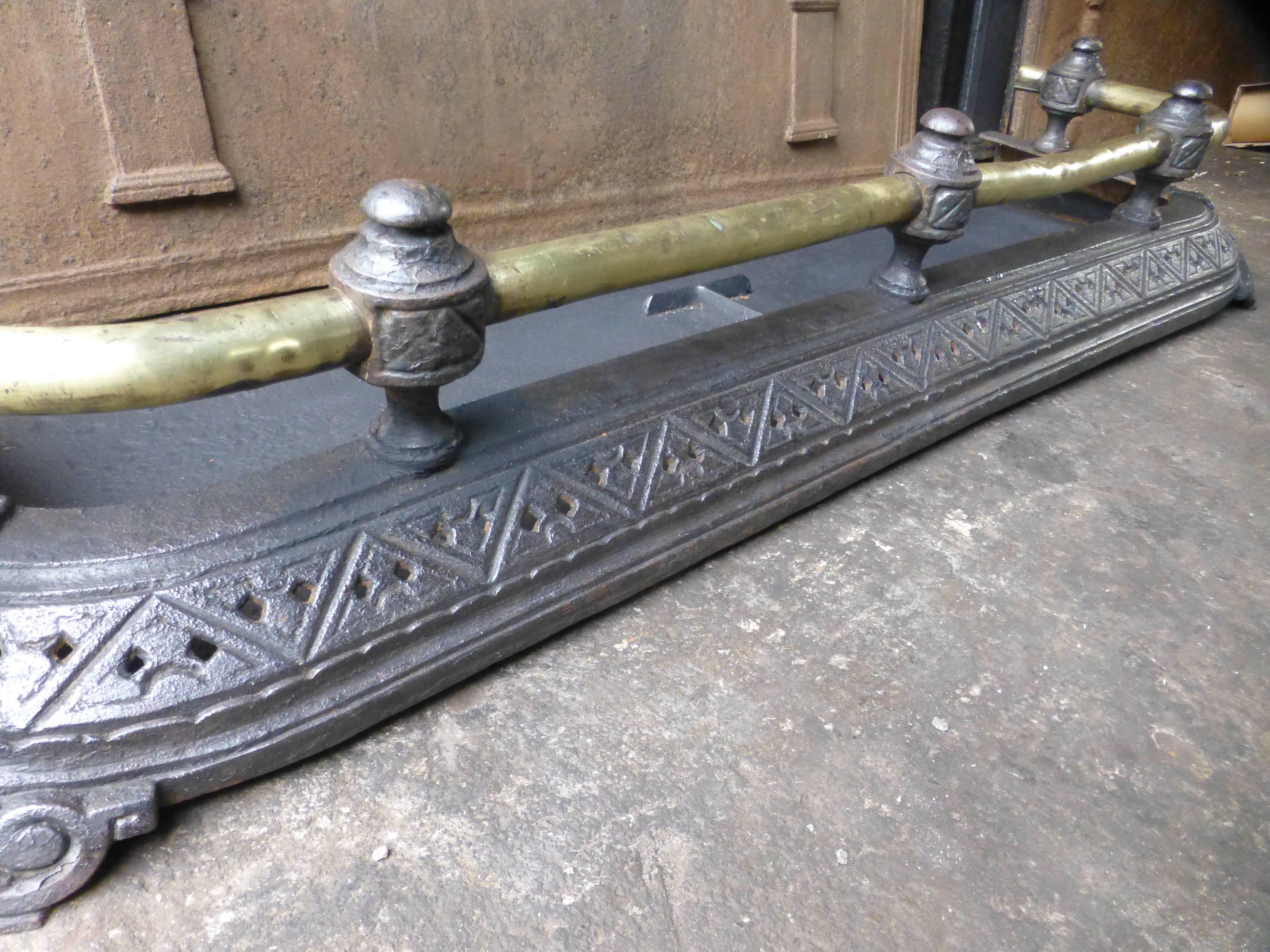 Brass 19th Century English Fireplace Fender For Sale