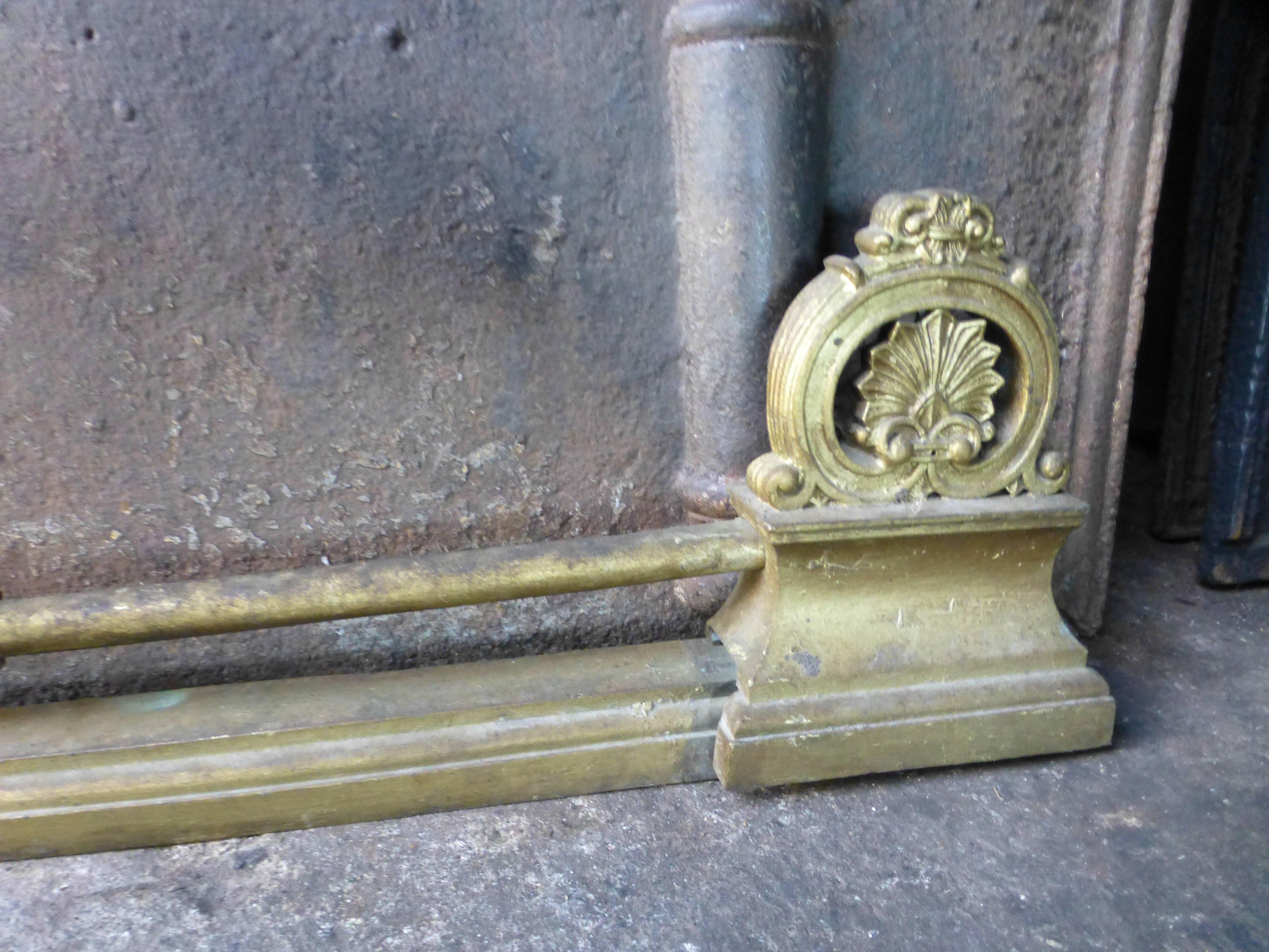 Brass 19th Century French Fireplace Fender