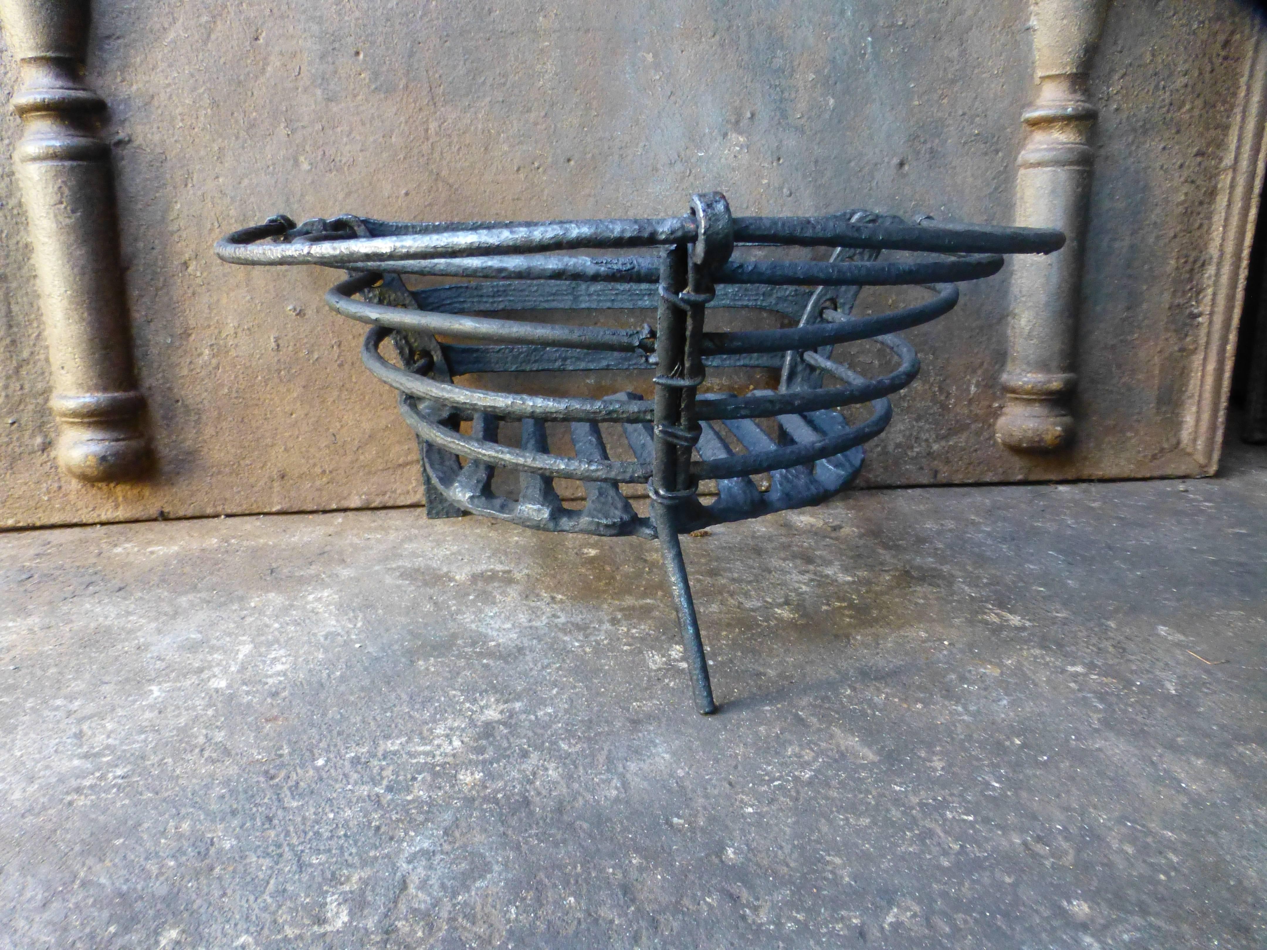 Wrought Iron 18th Century English Fireplace Grate, Fire Grate