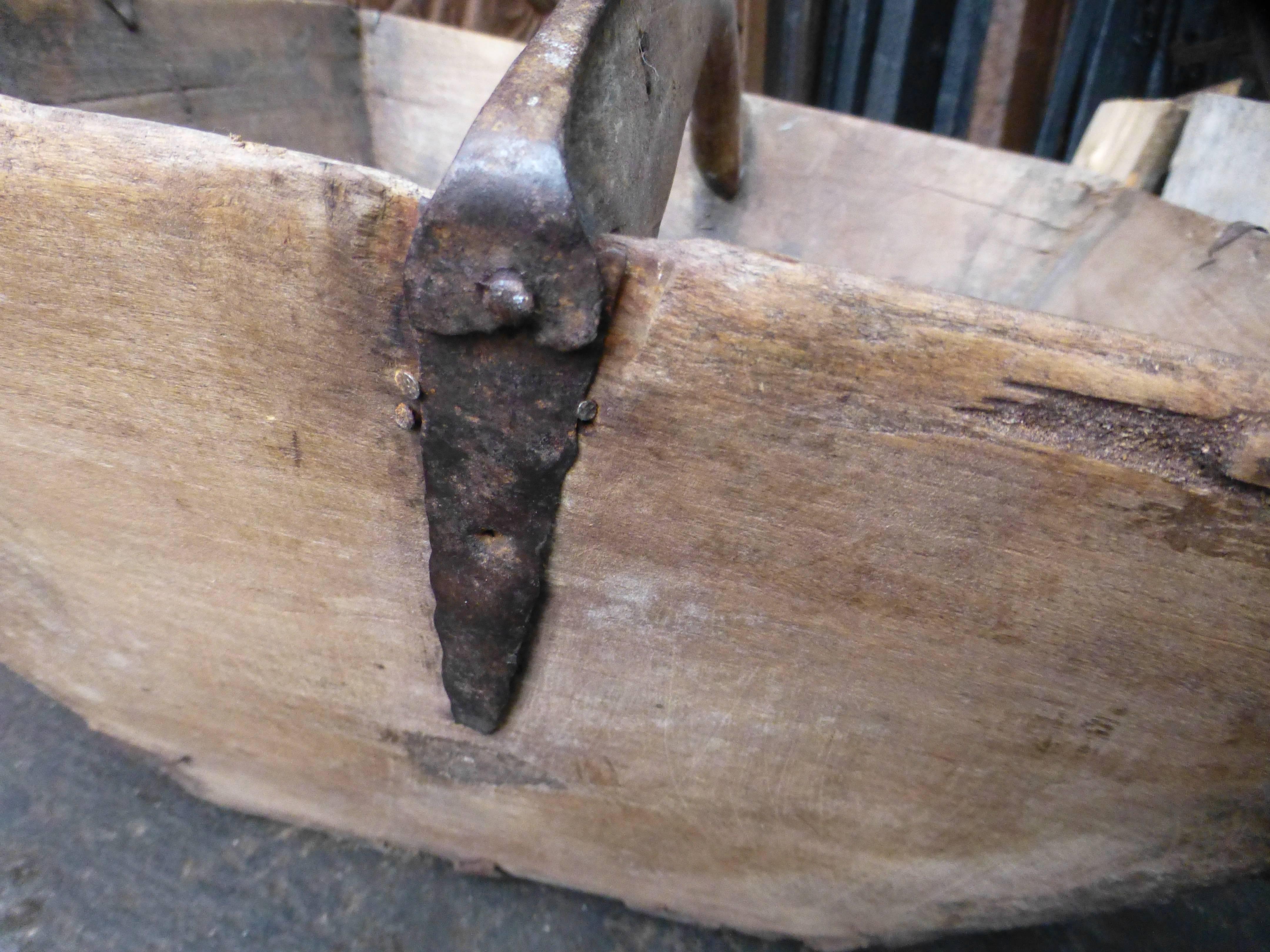 19th Century Wooden Log Basket or Log Holder 3