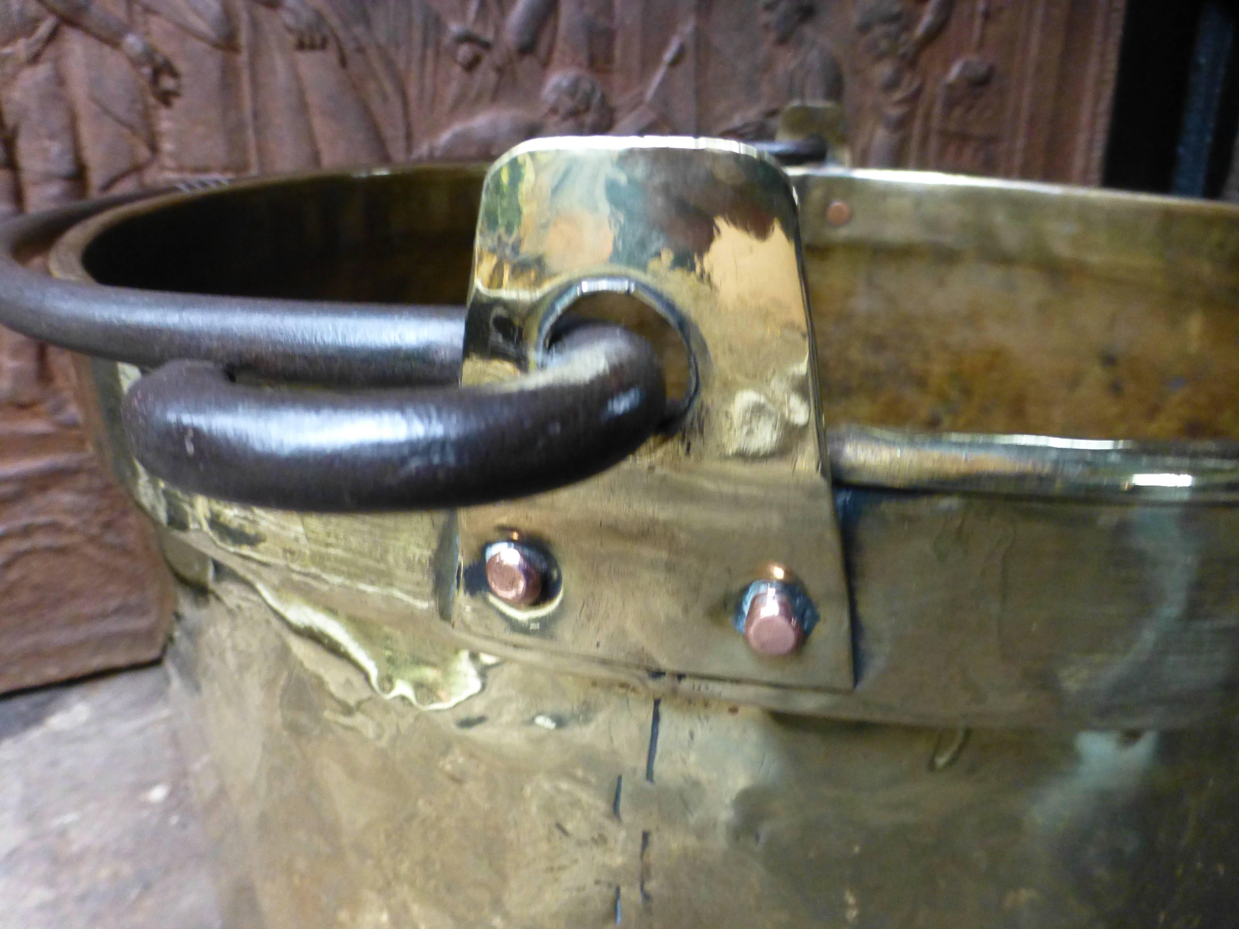 Brass 18th Century Dutch Log Basket or Log Holder