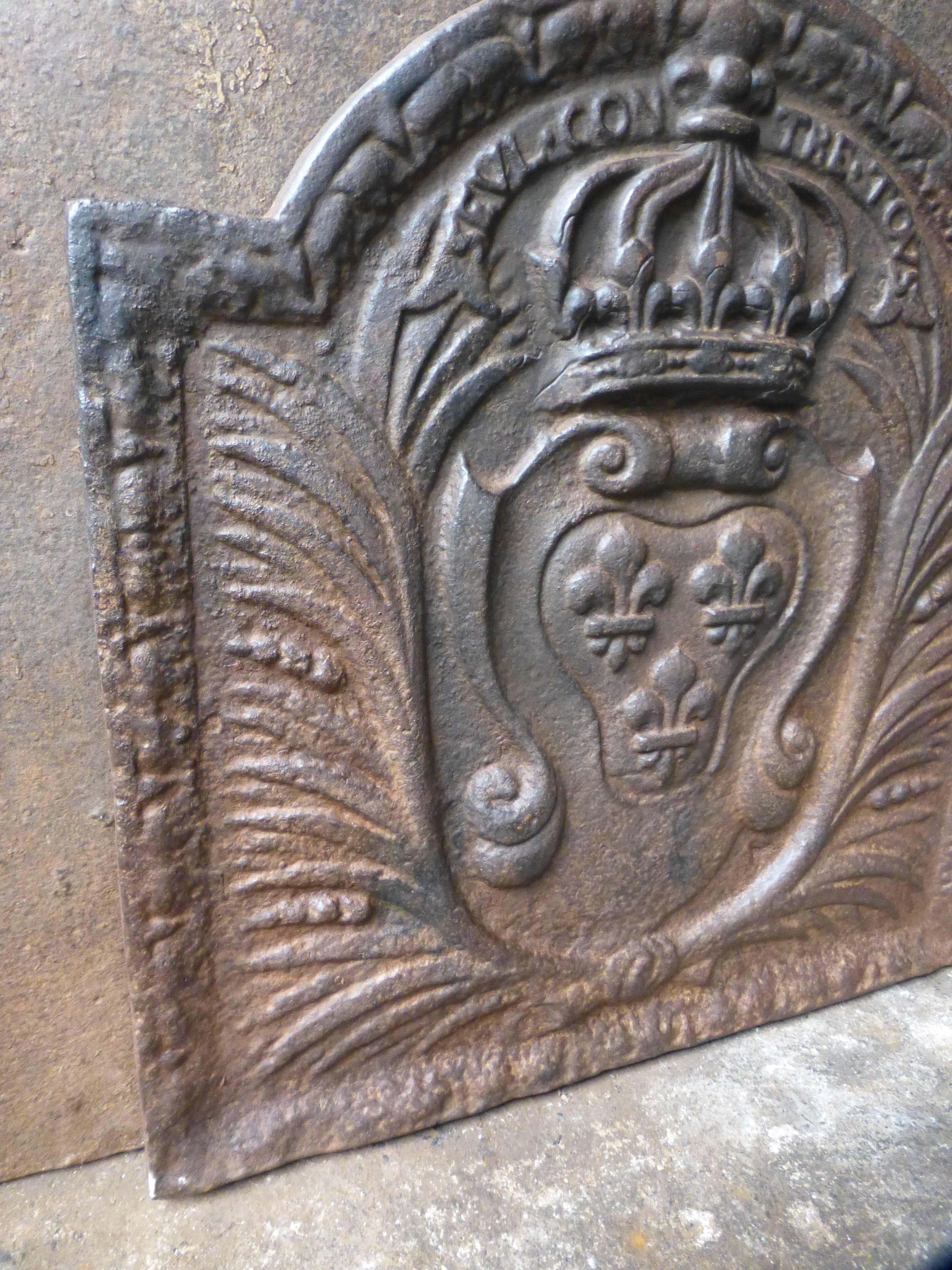 French fireback with coat of arms of France.