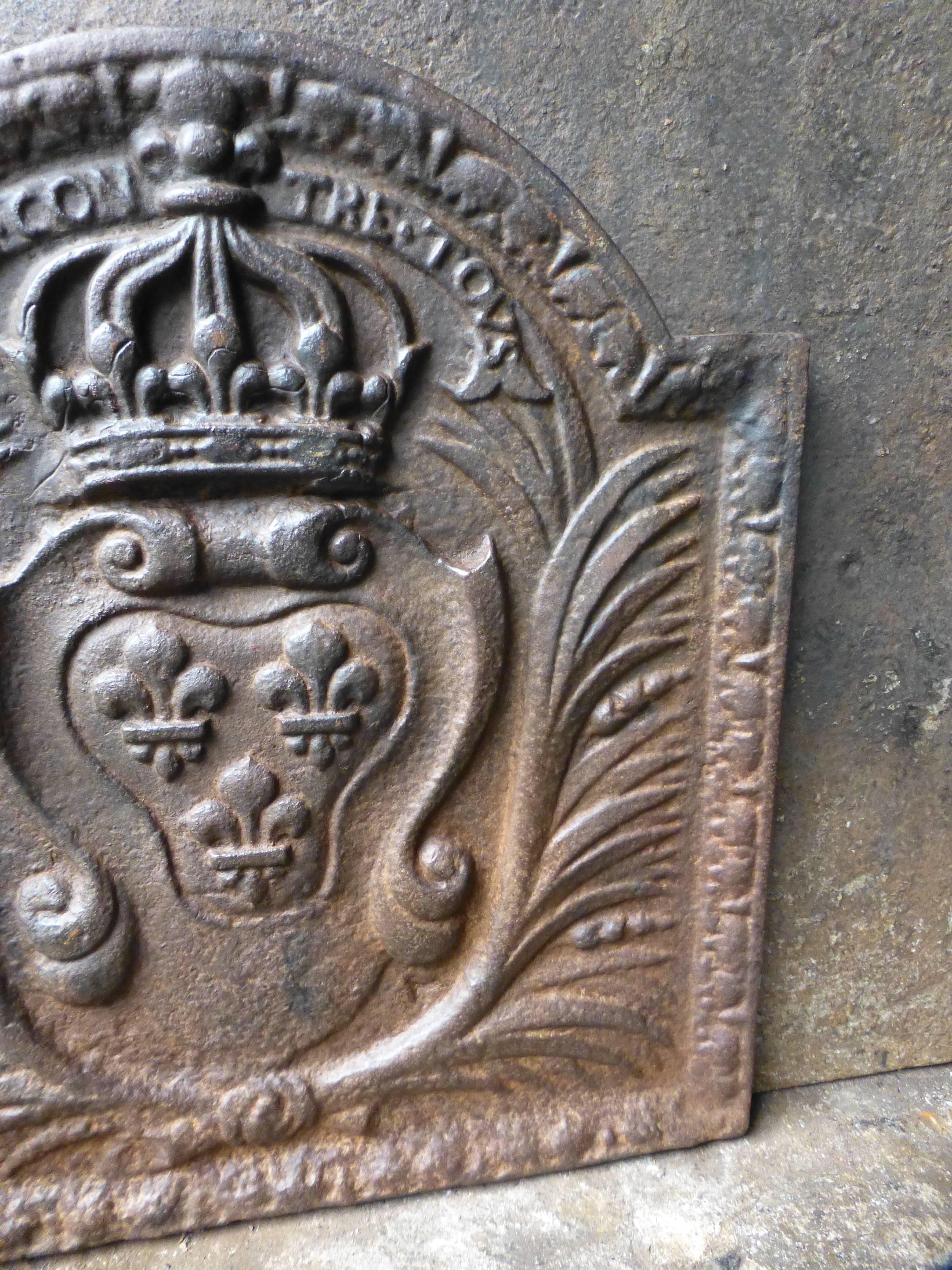 Louis XIV Fireback Arms of France