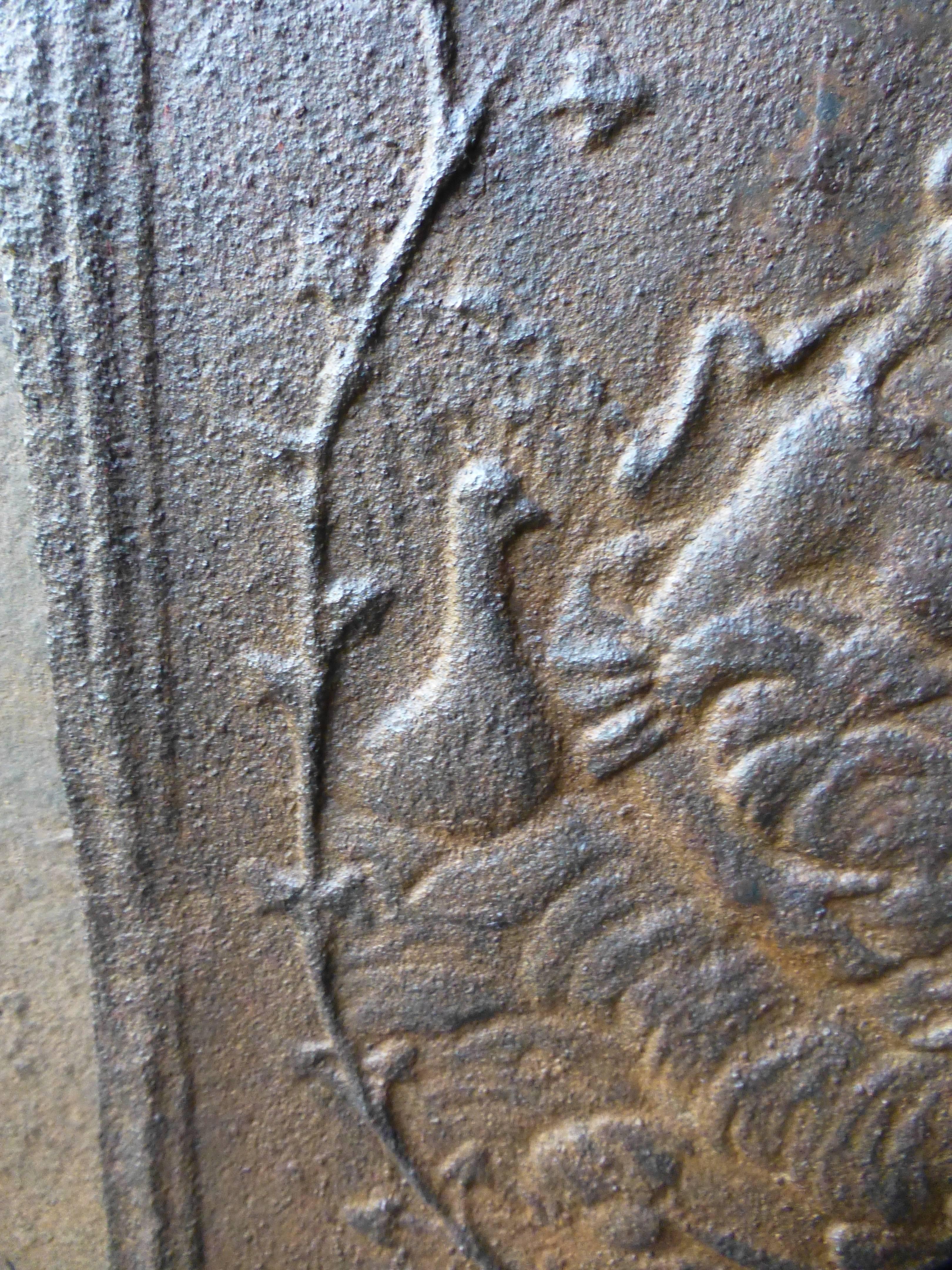 19th Century Hercules Spinning at Omphale's Feet Fireback