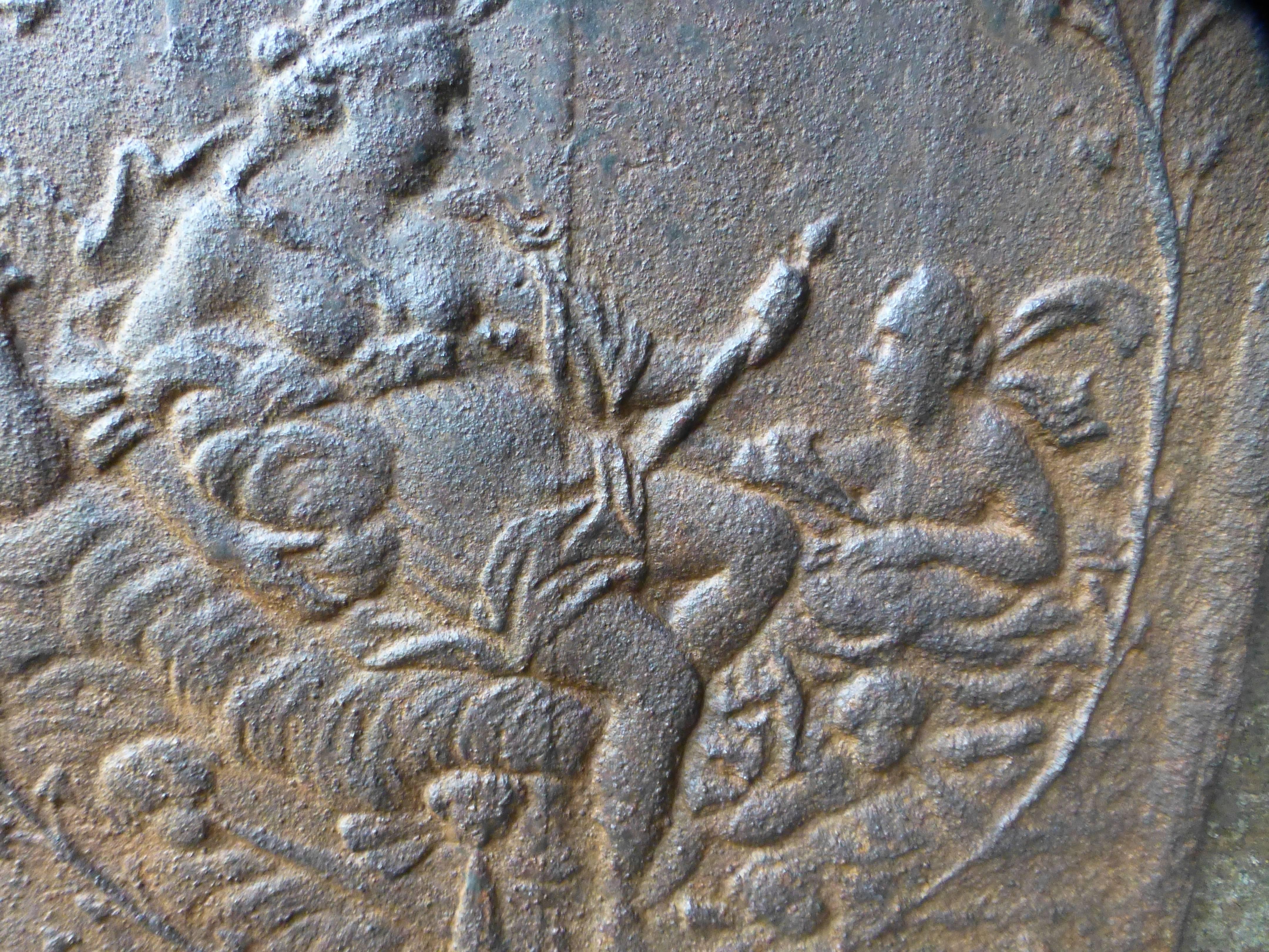 Hercules Spinning at Omphale's Feet Fireback In Good Condition In Amerongen, Amerongen