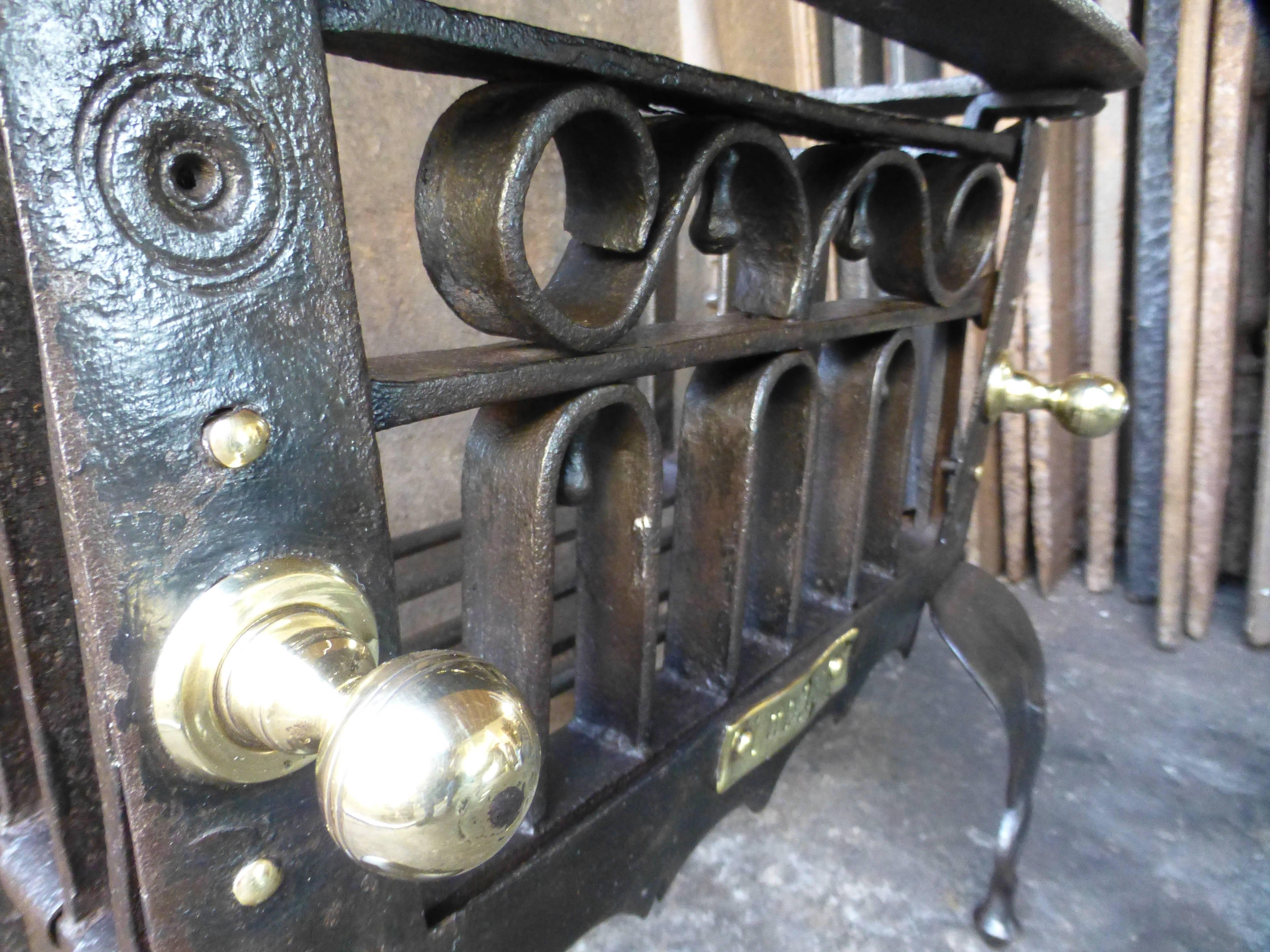 Forged 18th Century Dutch Fireplace Grate, Fire Grate