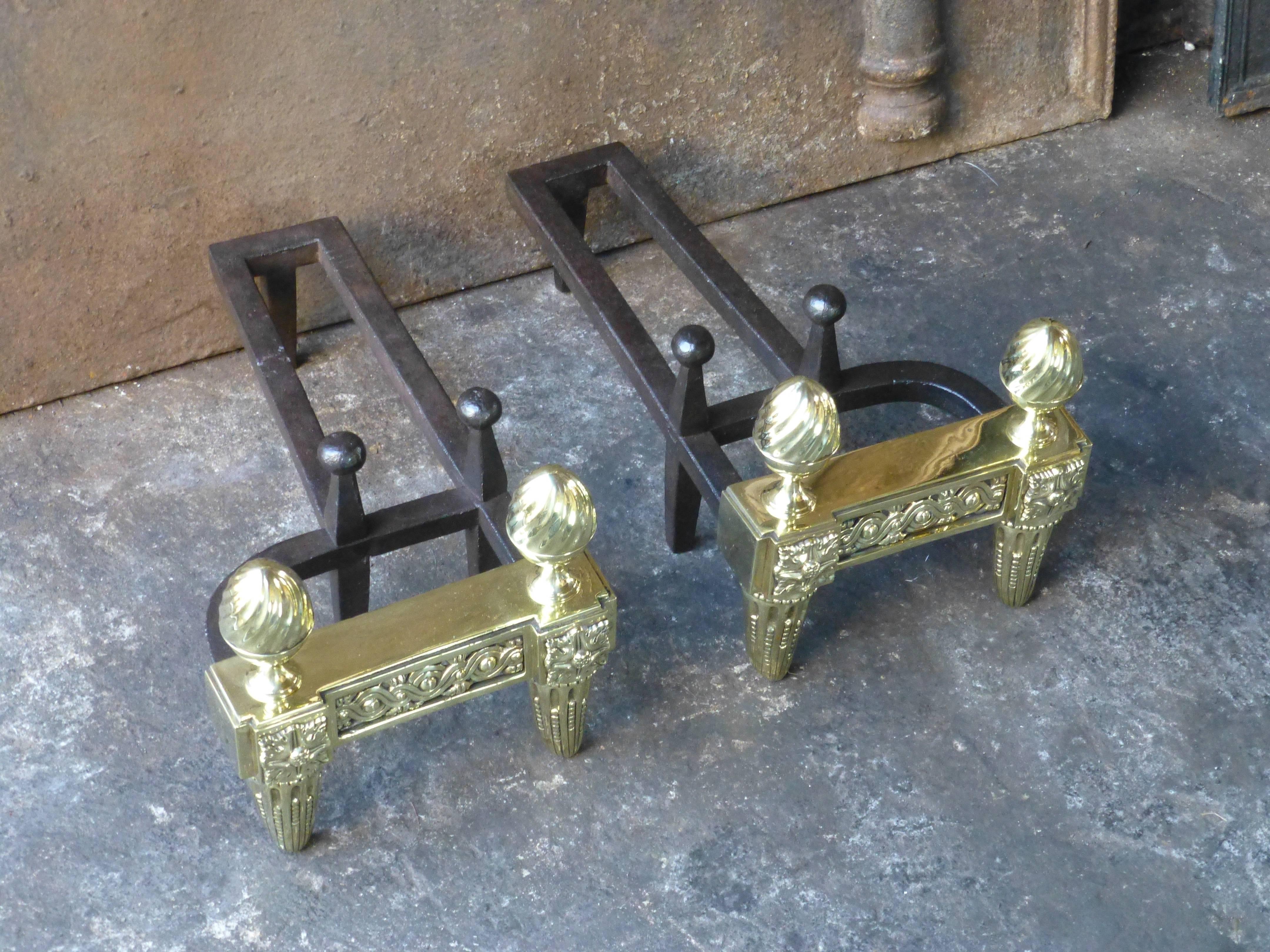 19th Century Neoclassical Firedogs, Andirons 1