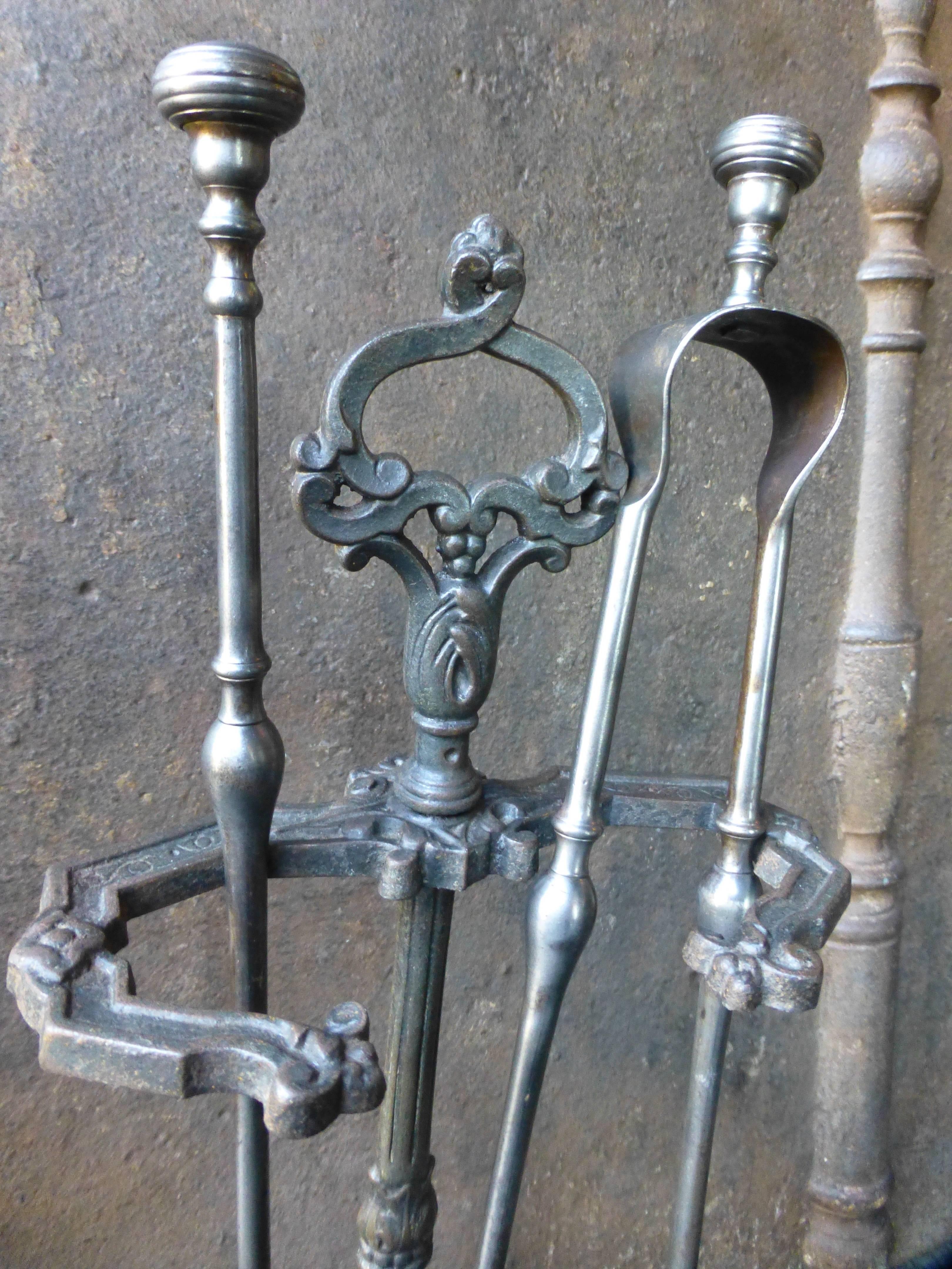Cast 19th Century French Fireplace Tools, Fire Tools