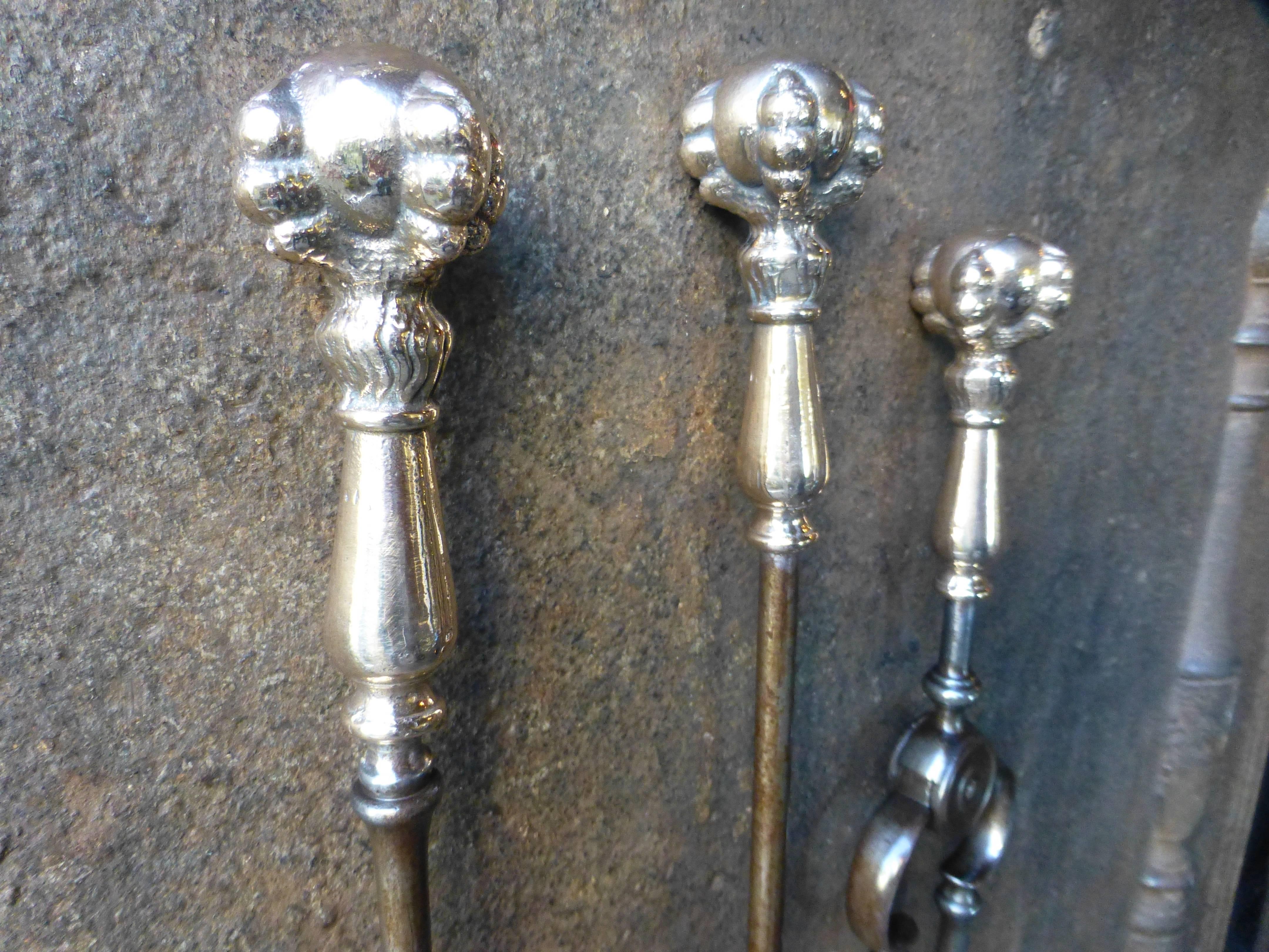 Neoclassical 19th Century English Fireplace Tools, Fire Tools For Sale