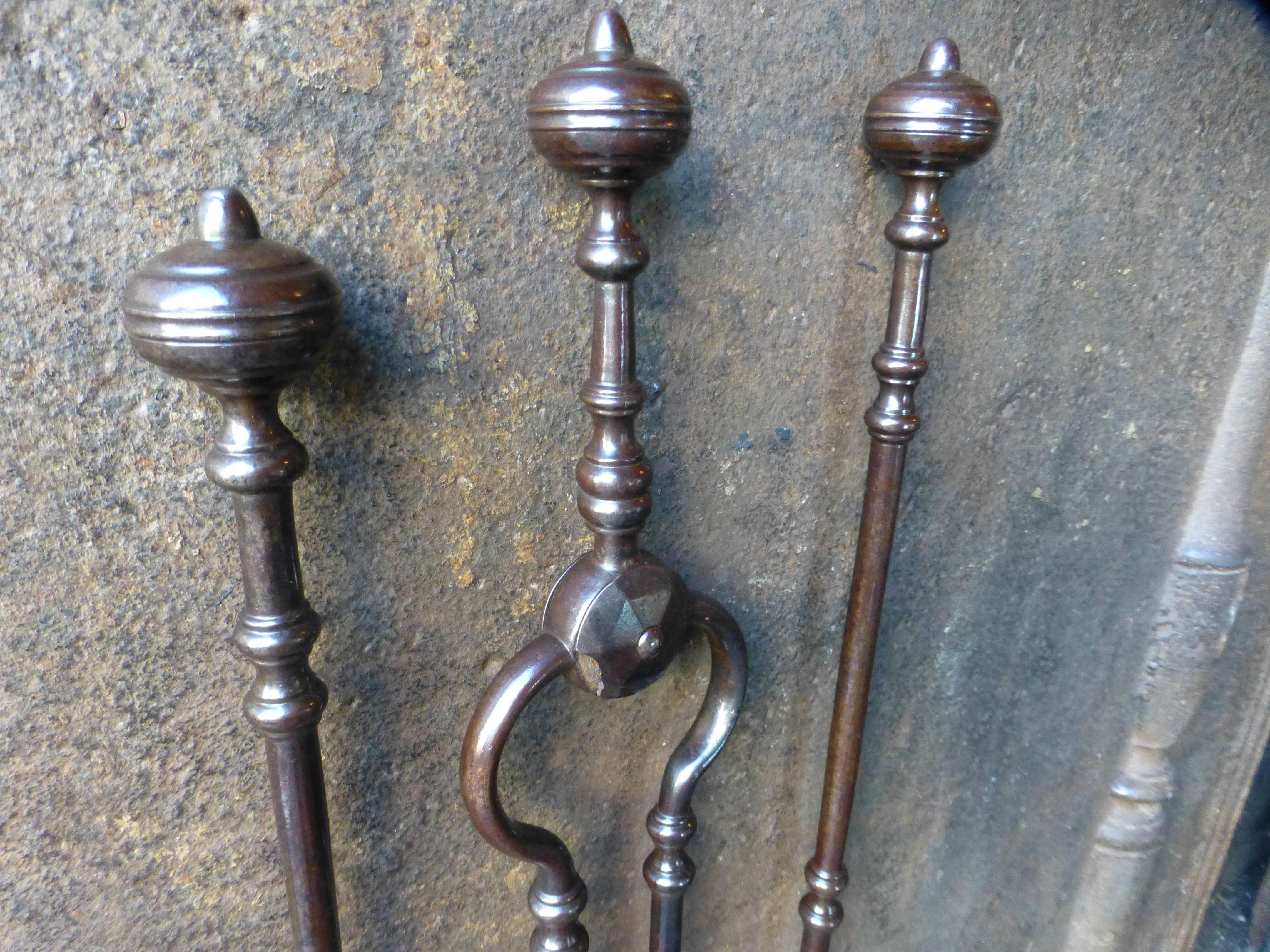 Neoclassical 19th Century English Fire Tools, Fireplace Tools