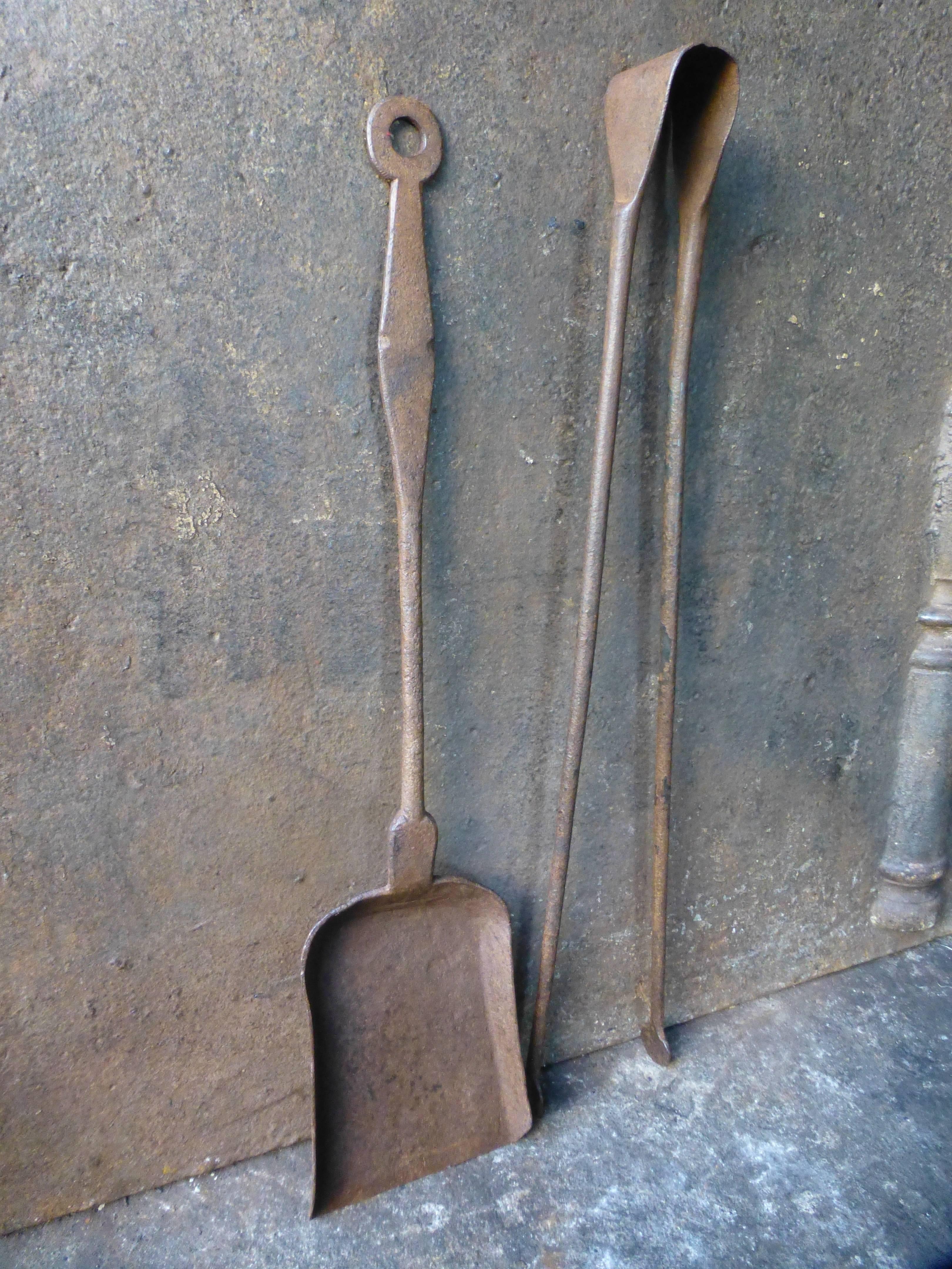 18th century French fireplace irons.