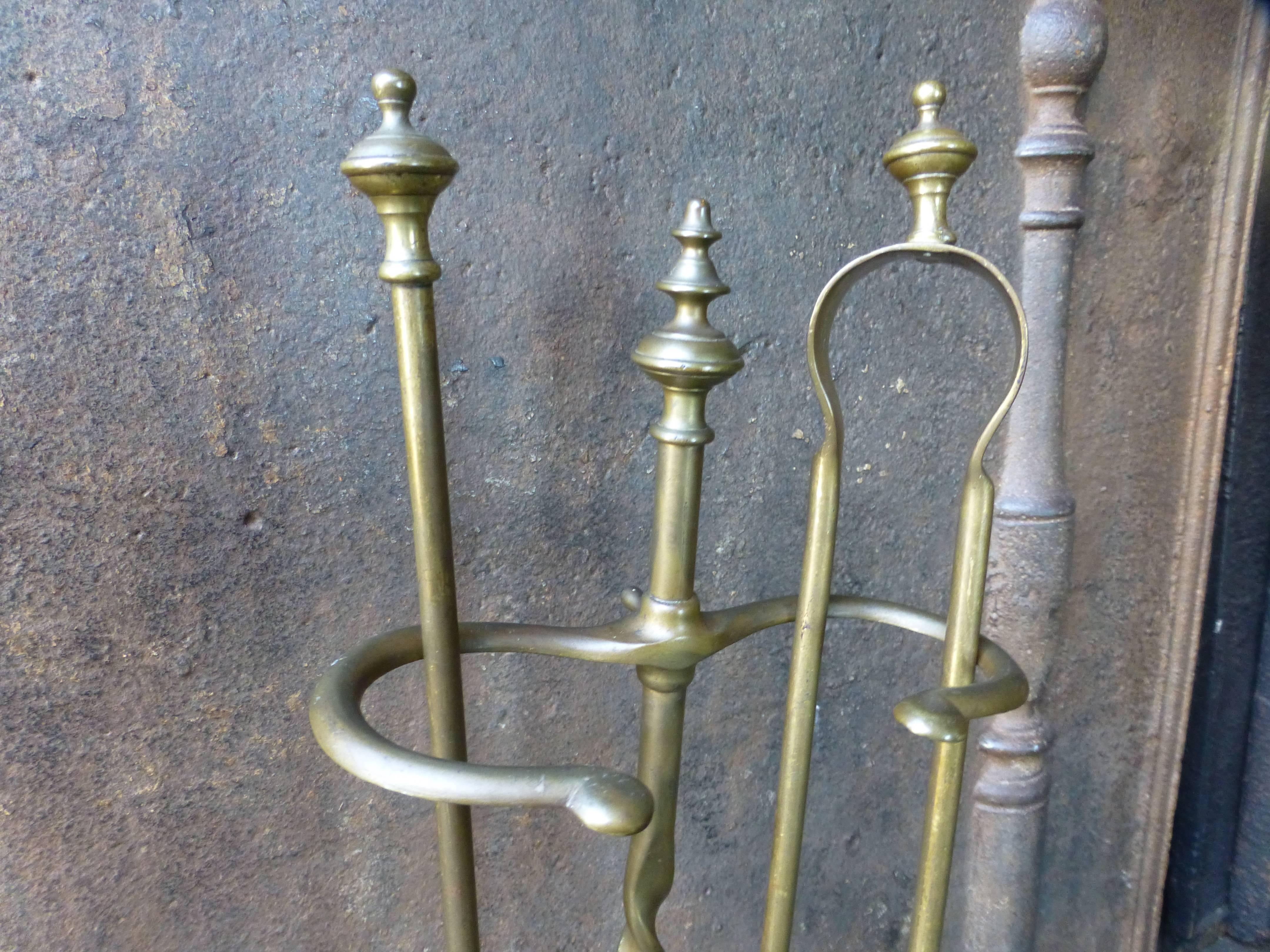 19th Century French Fireplace Tools Signed Bouhon Frères In Good Condition In Amerongen, NL