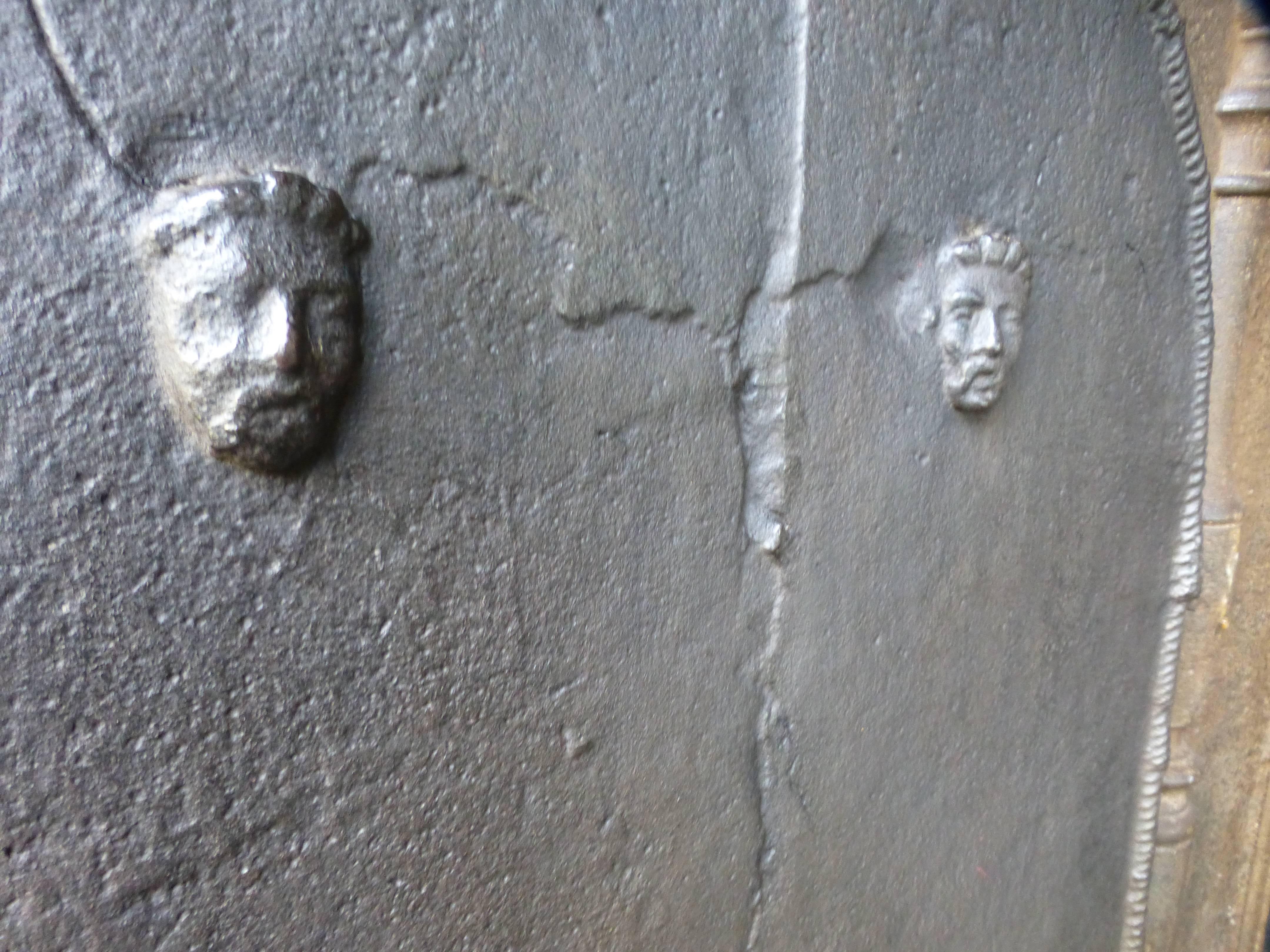 18th Century and Earlier Early Faces Fireback, 16th Century 