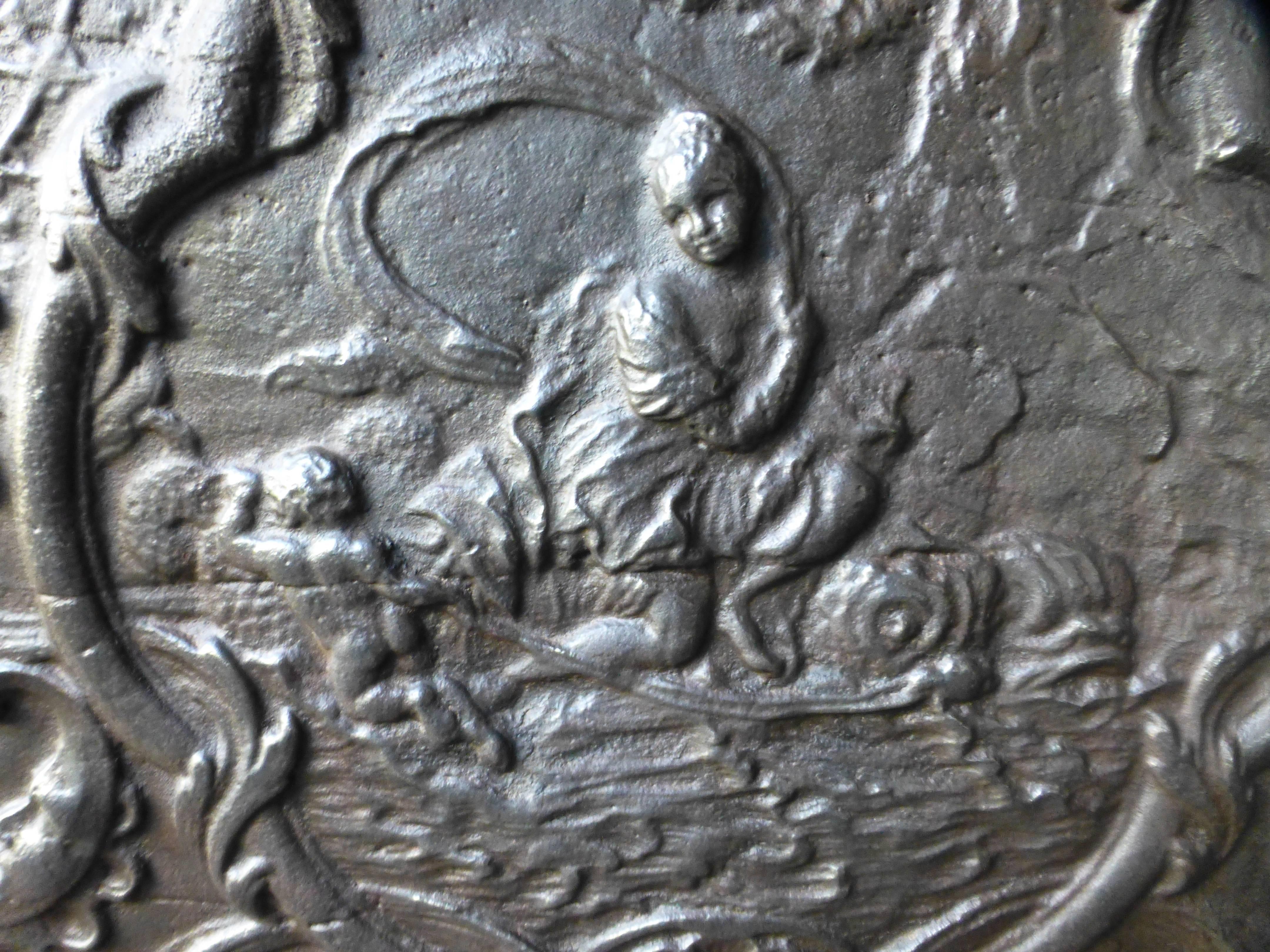 Cast 18th Century Allegory of Water Fireback