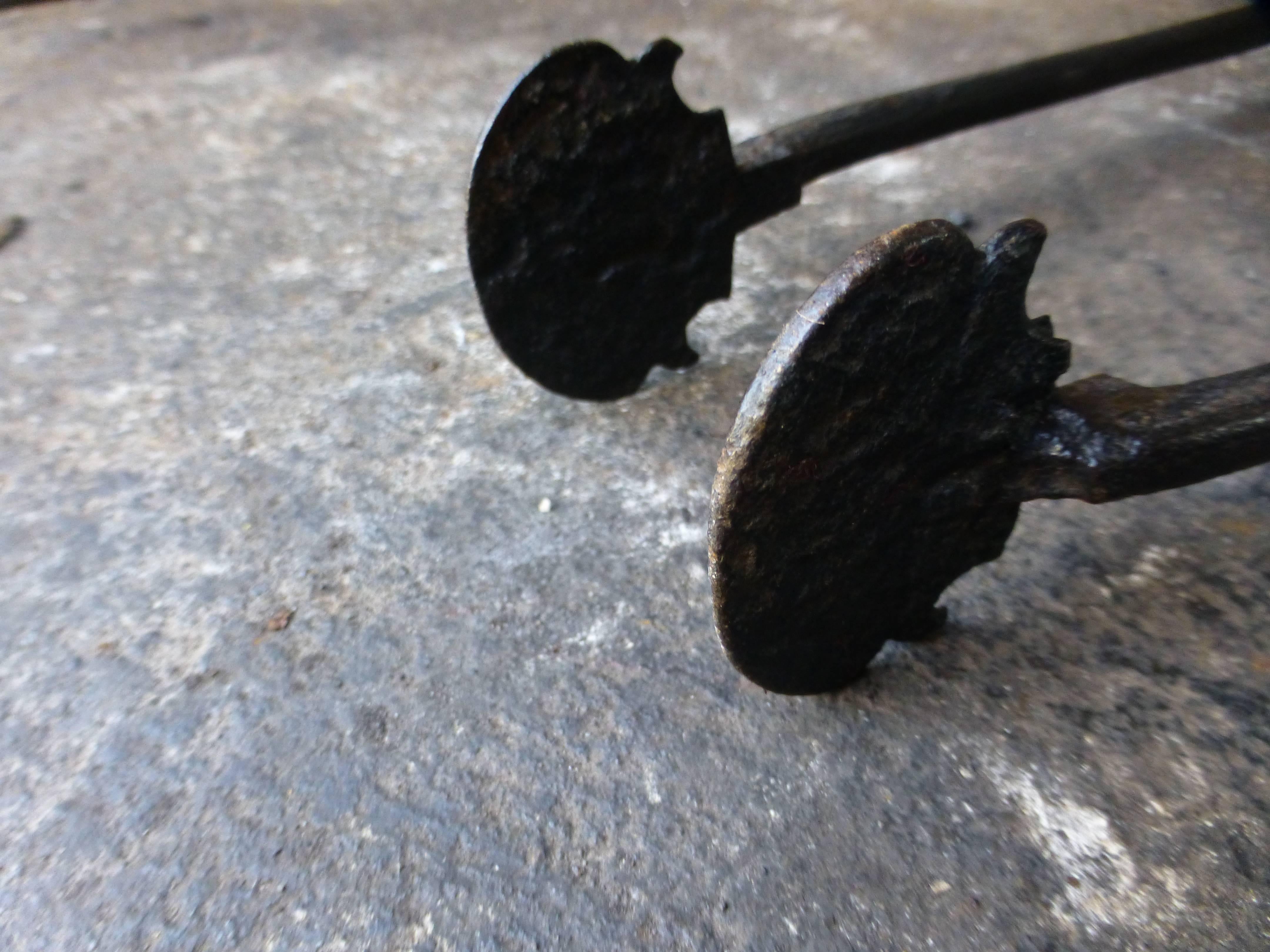 18th-19th Century Dutch Fire Tongs, Pince For Sale 2