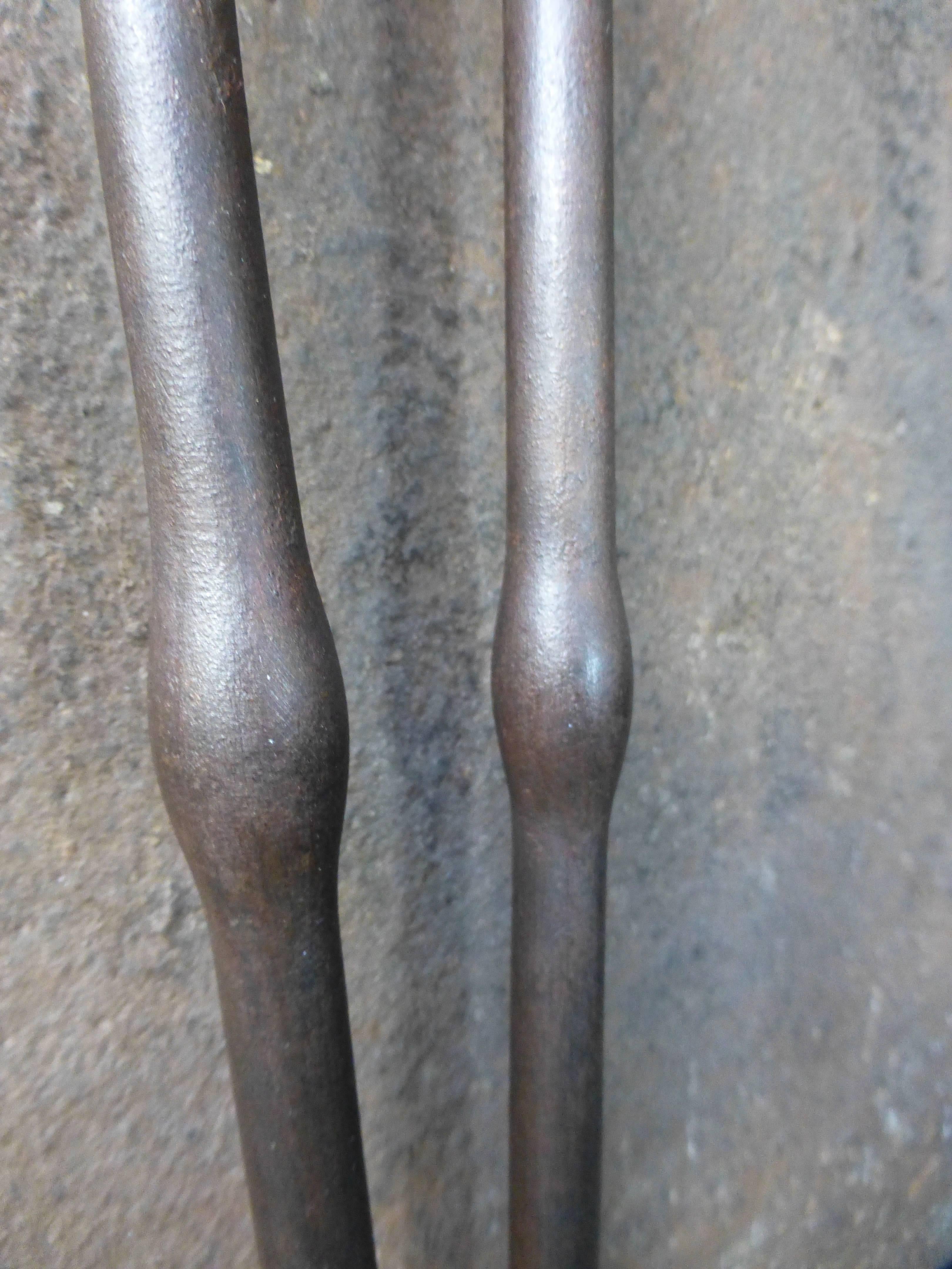 19th Century English Fire Tongs, Pince For Sale 2