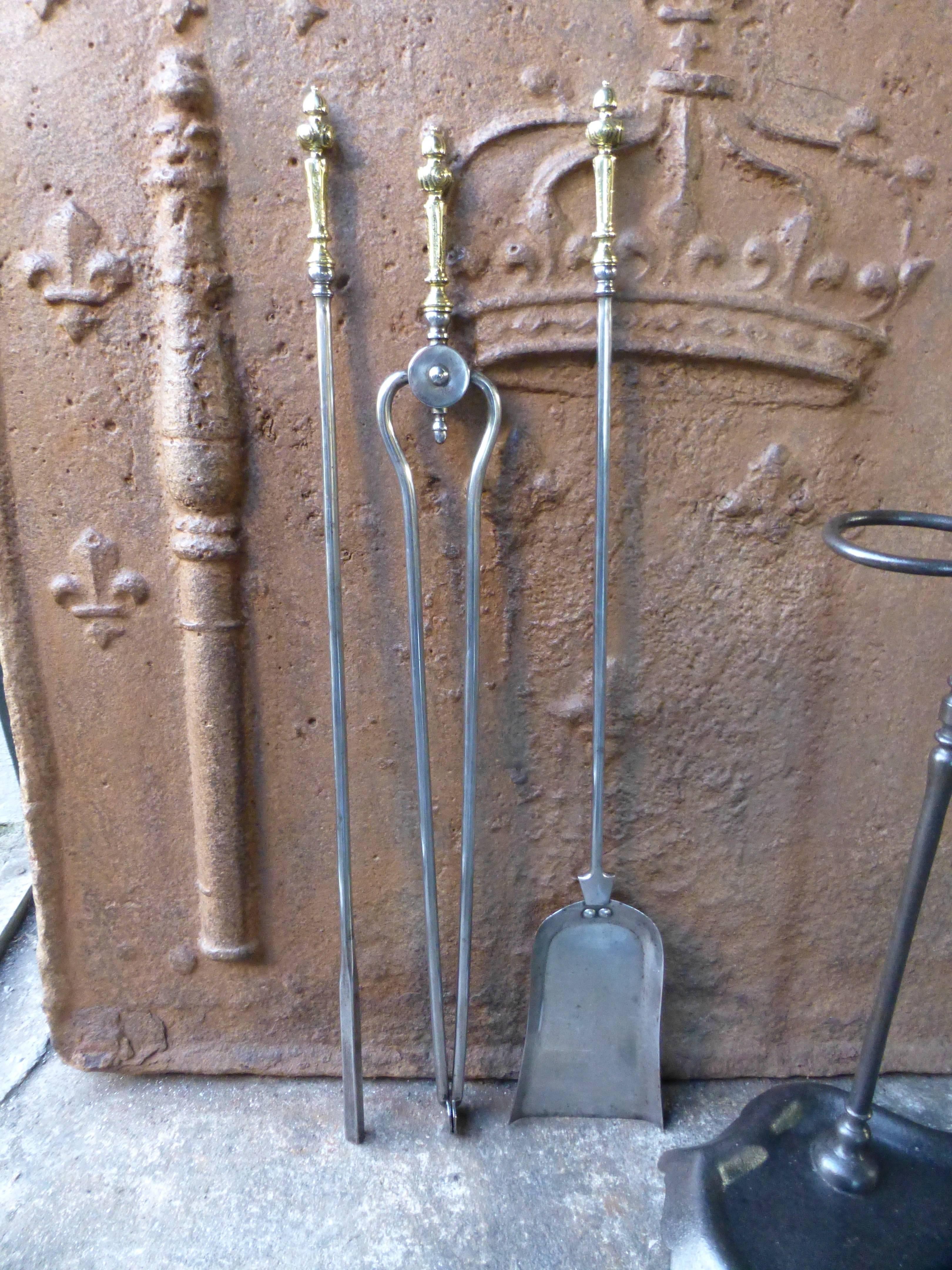 Neoclassical 19th Century English Victorian Fireplace Tools or Fire Tools For Sale