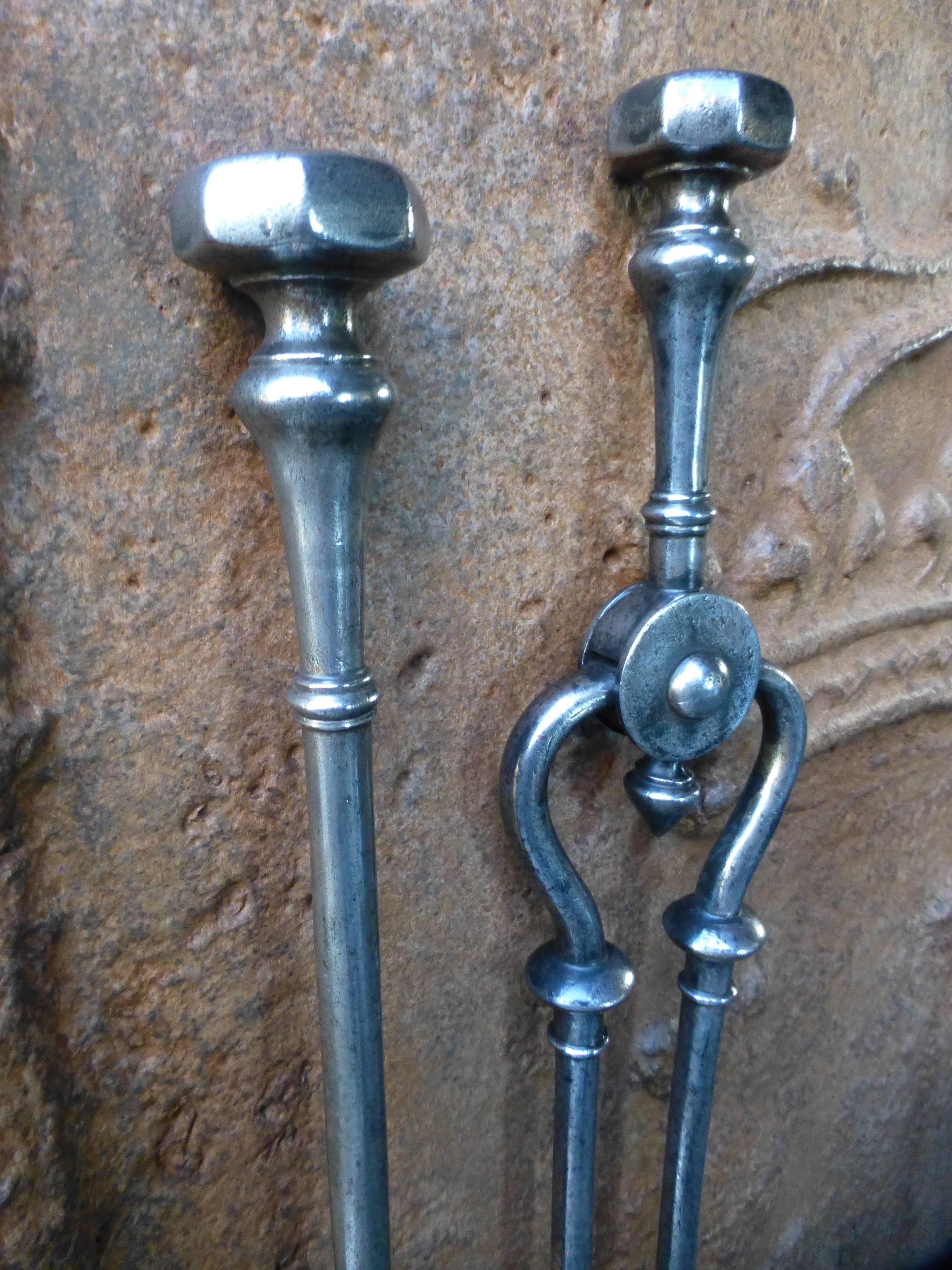 19th Century, English Victorian Fireplace Tools, Fire Tools For Sale 1