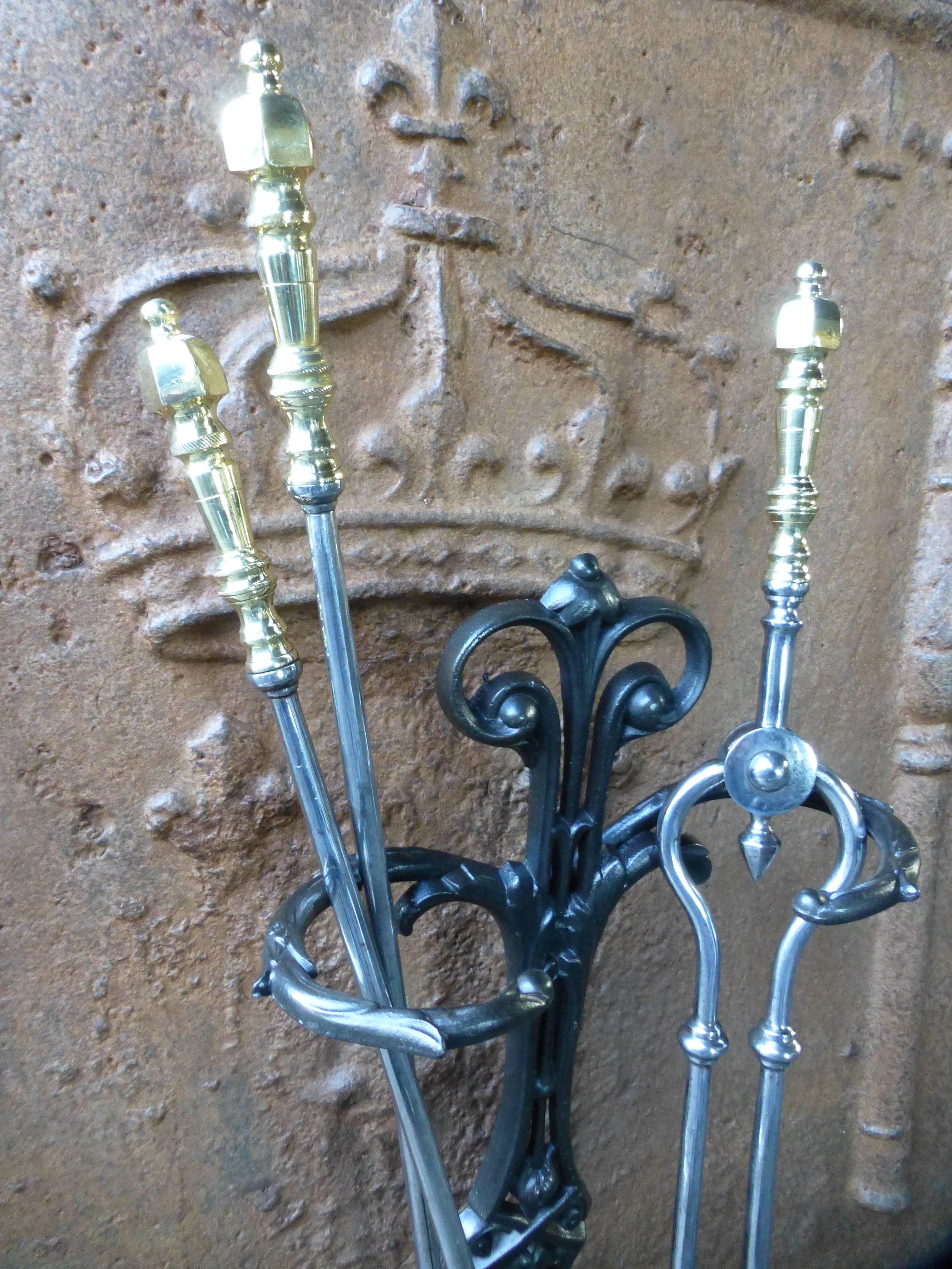 Cast 19th Century English Fireplace Tools 'Fire Tools'