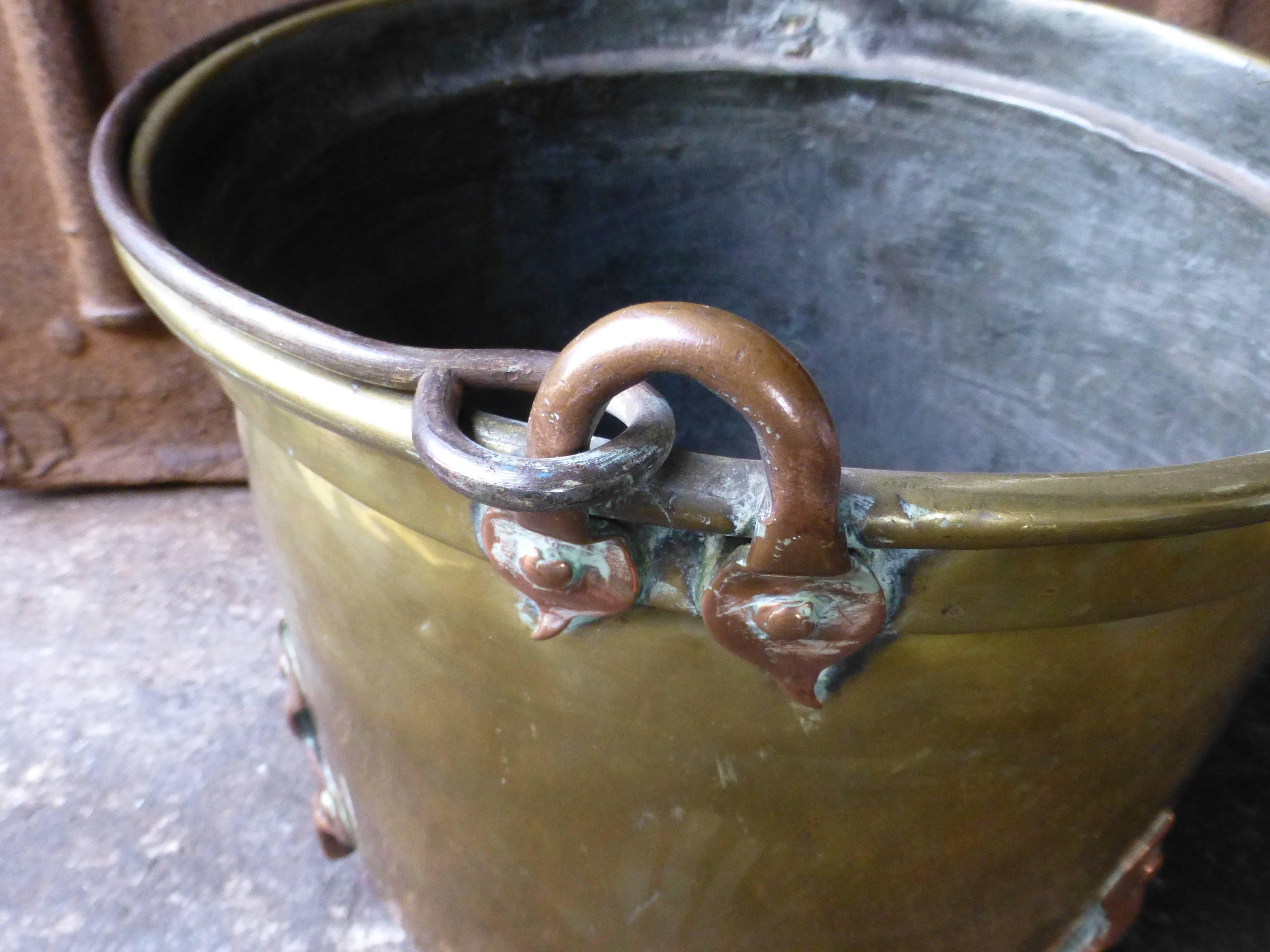 Brass 18th Century Dutch Log Basket or Log Holder