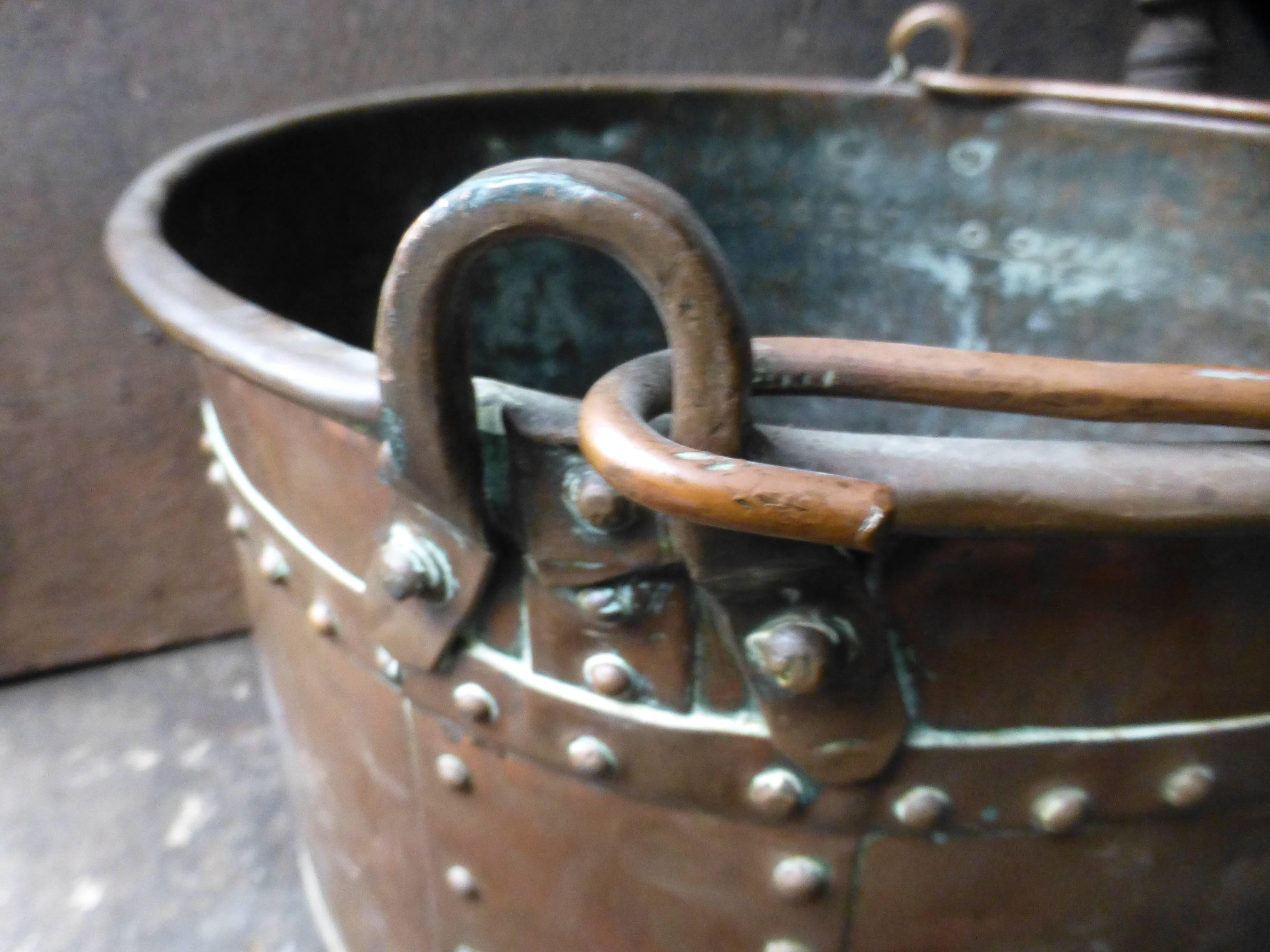 Copper 18th-19th Century Dutch Log Basket Log Holder