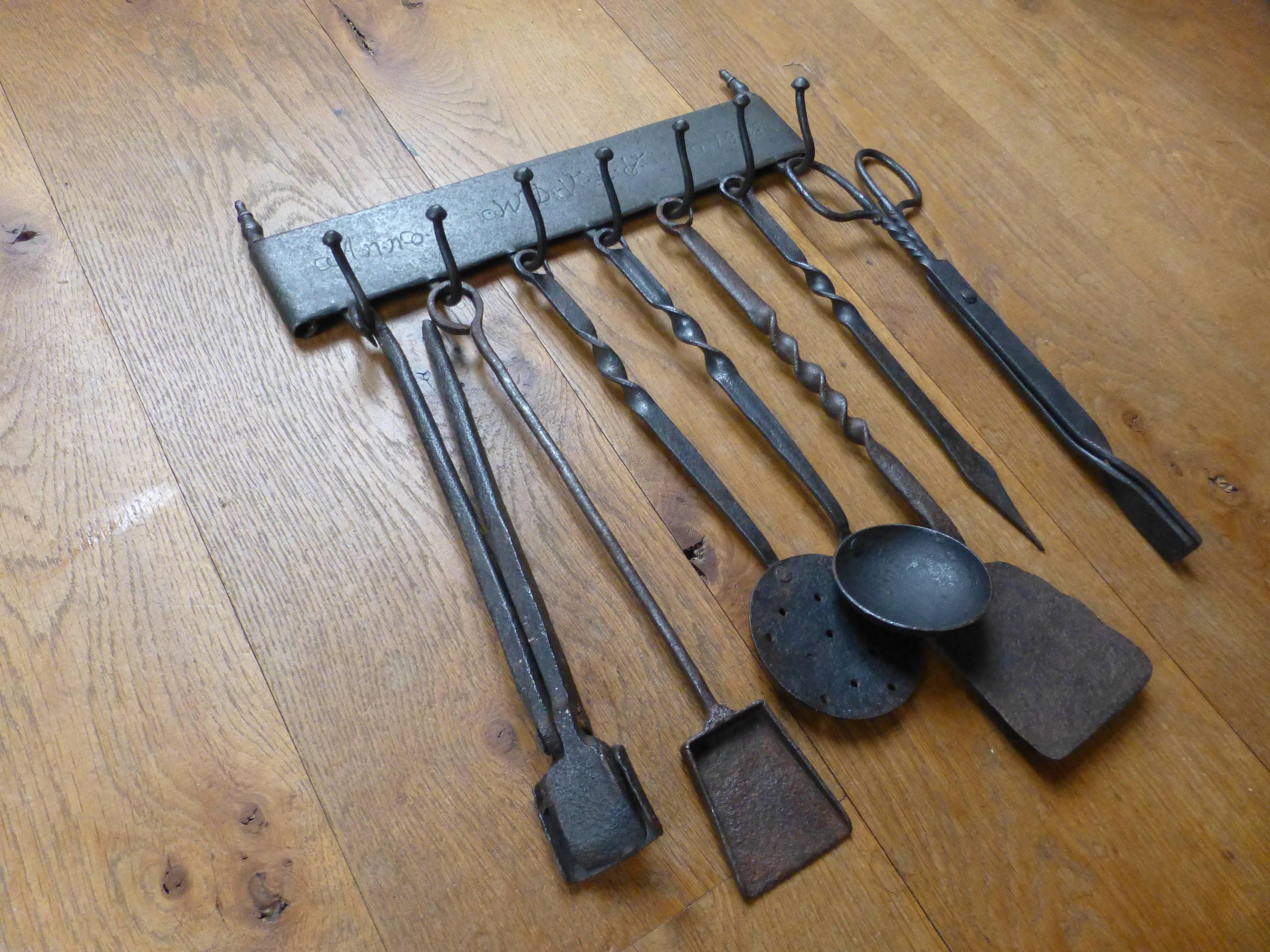 18th-19th Century Dutch Fireplace Tools In Good Condition In Amerongen, NL